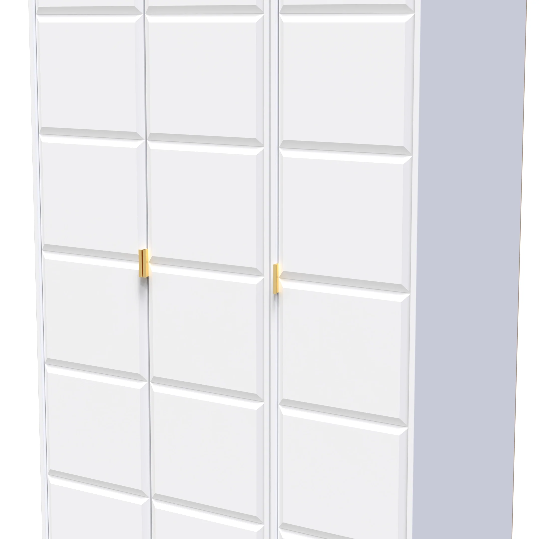 Hanover Ready Assembled 3 Door Wardrobe in White Matt - Image 4