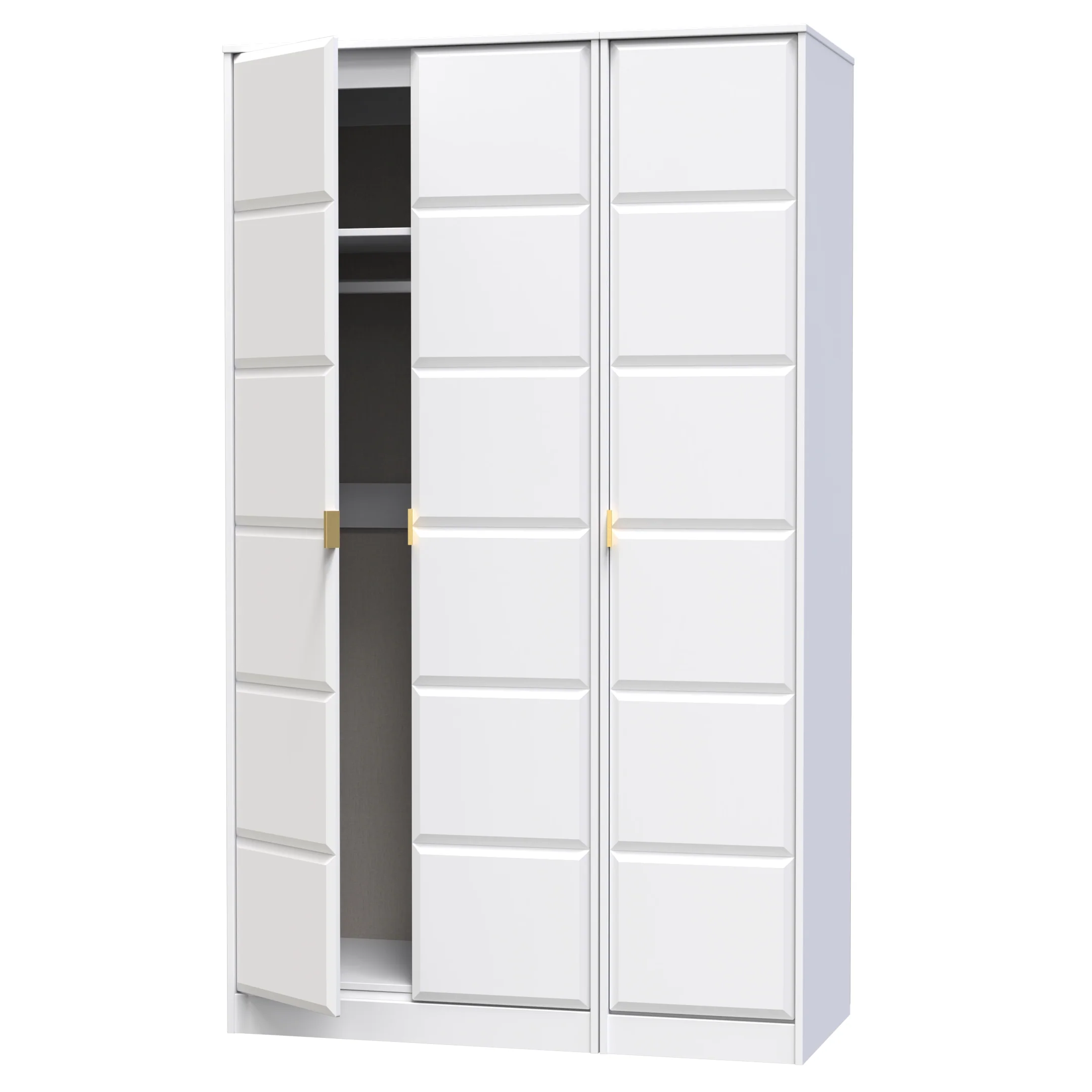 Hanover Ready Assembled 3 Door Wardrobe in White Matt - Image 5
