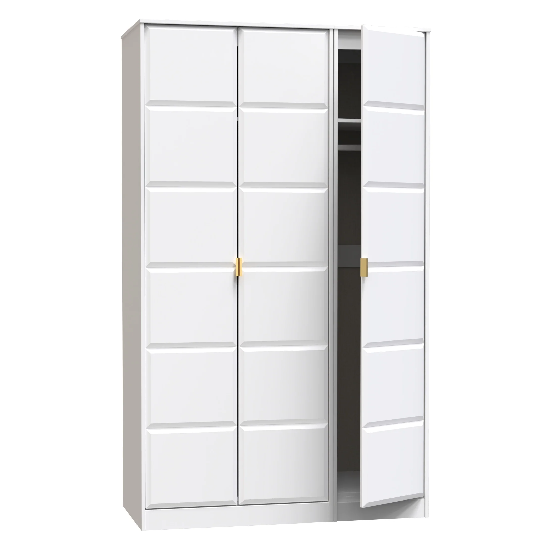 Hanover Ready Assembled 3 Door Wardrobe in White Matt - Image 6