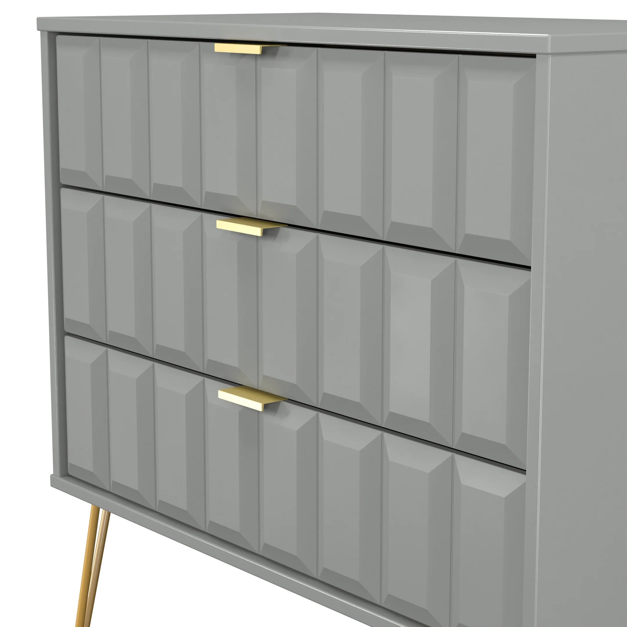 Hanover Ready Assembled 3 Drawer Chest in Dusk Grey - Image 5
