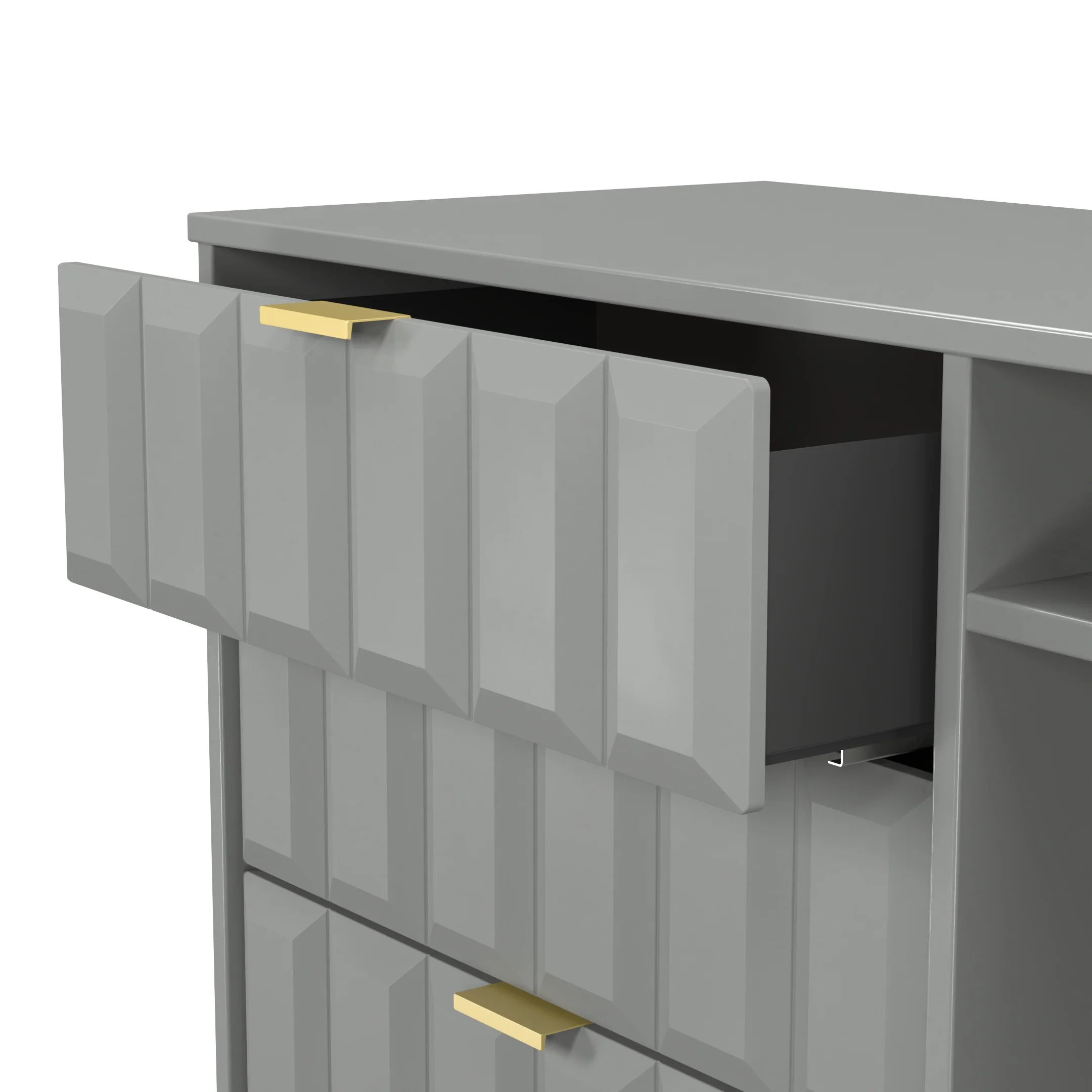 Hanover Ready Assembled 3 Drawer TV Unit in Dusk Grey - Image 6