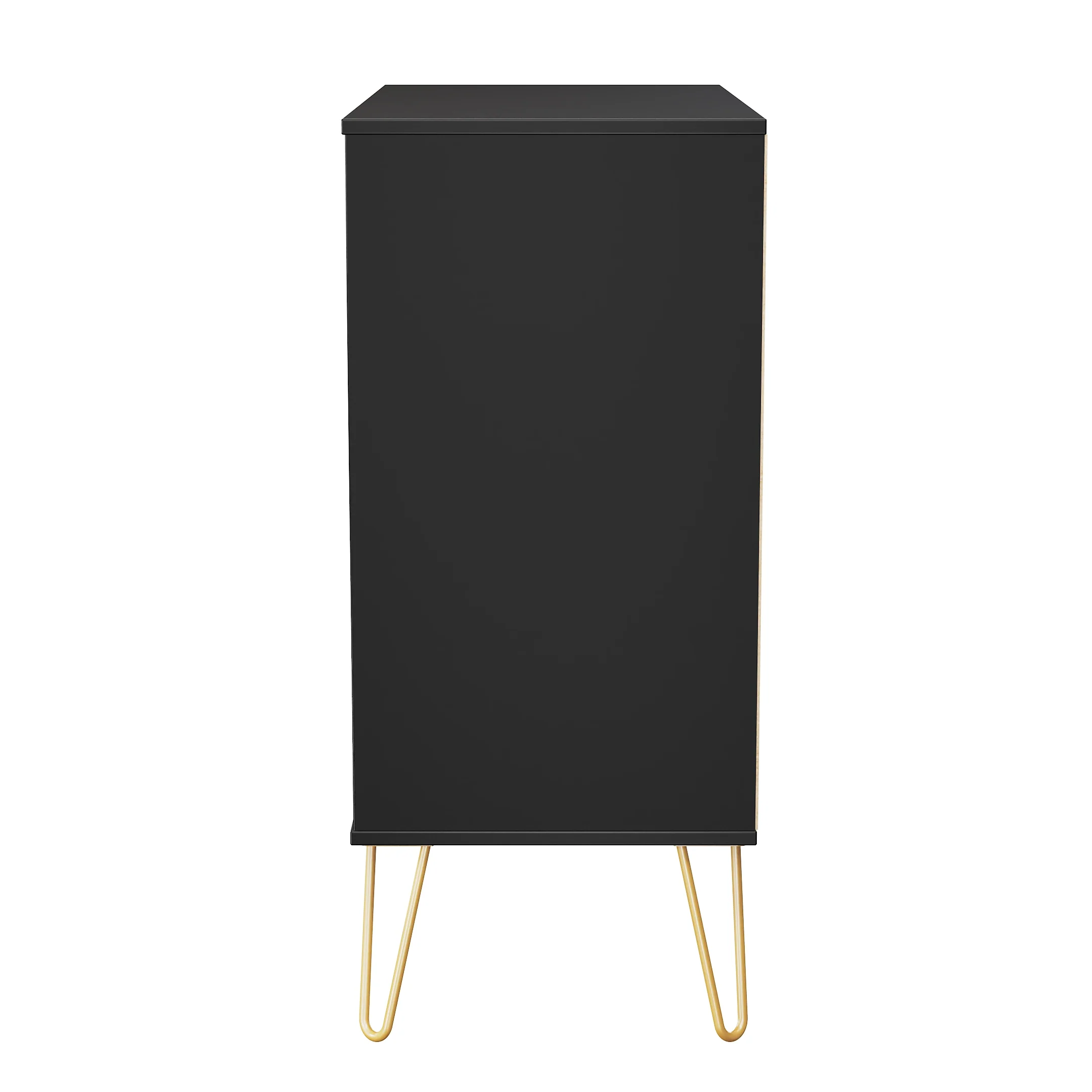 Hanover Ready Assembled 4 Drawer Chest in Deep Black & Black Matt - Image 4