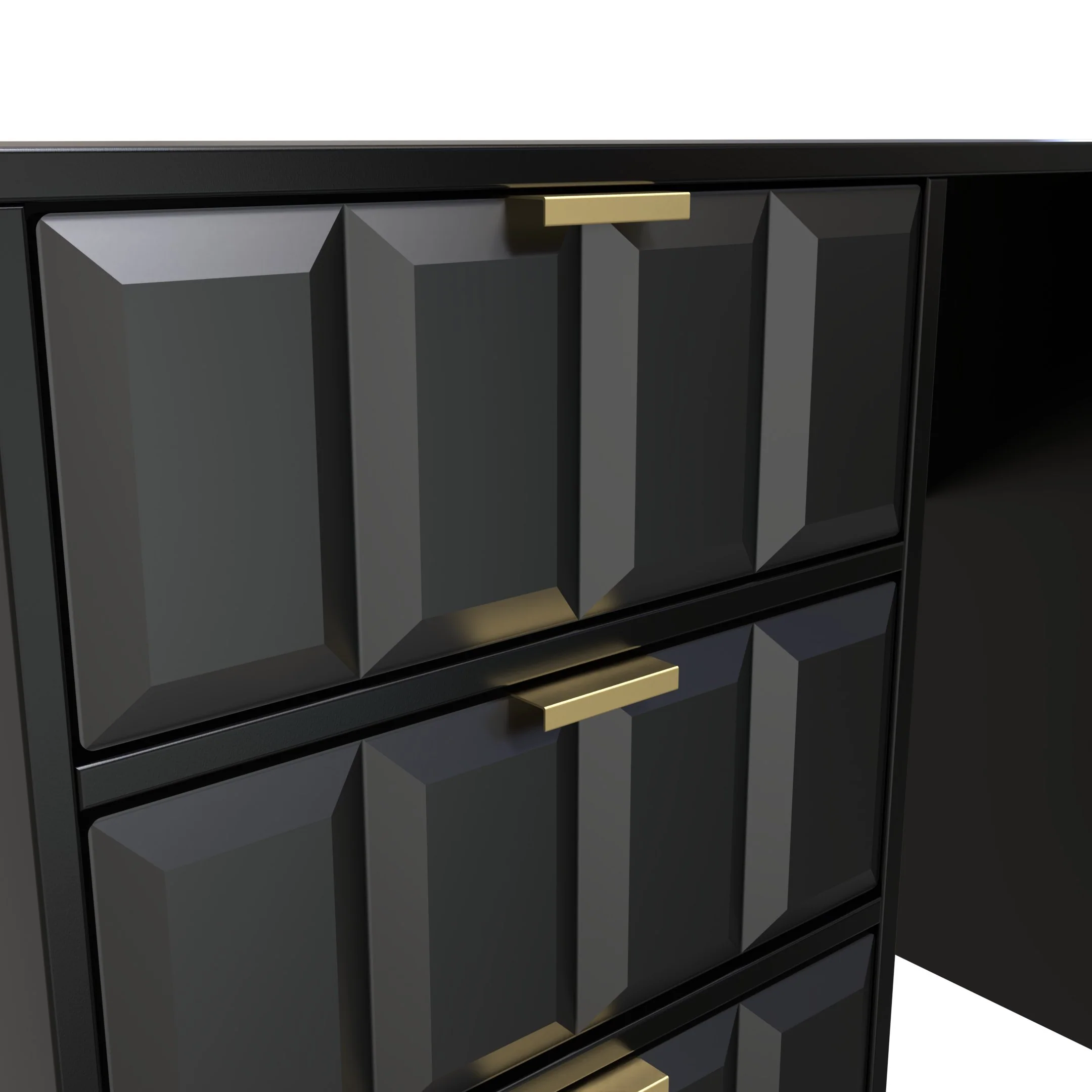 Hanover Ready Assembled 4 Drawer Vanity in Deep Black & Black Matt - Image 8