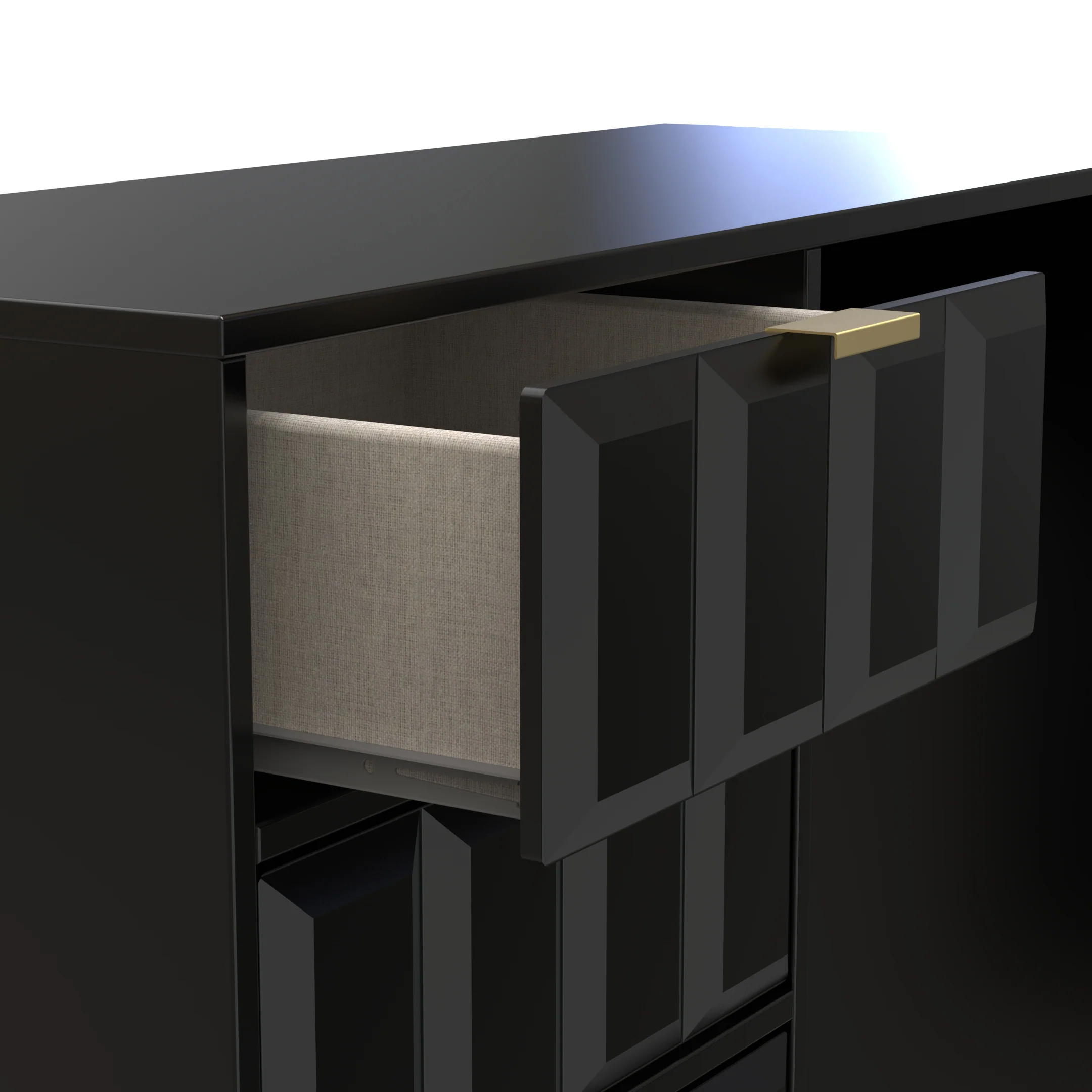 Hanover Ready Assembled 4 Drawer Vanity in Deep Black & Black Matt - Image 9
