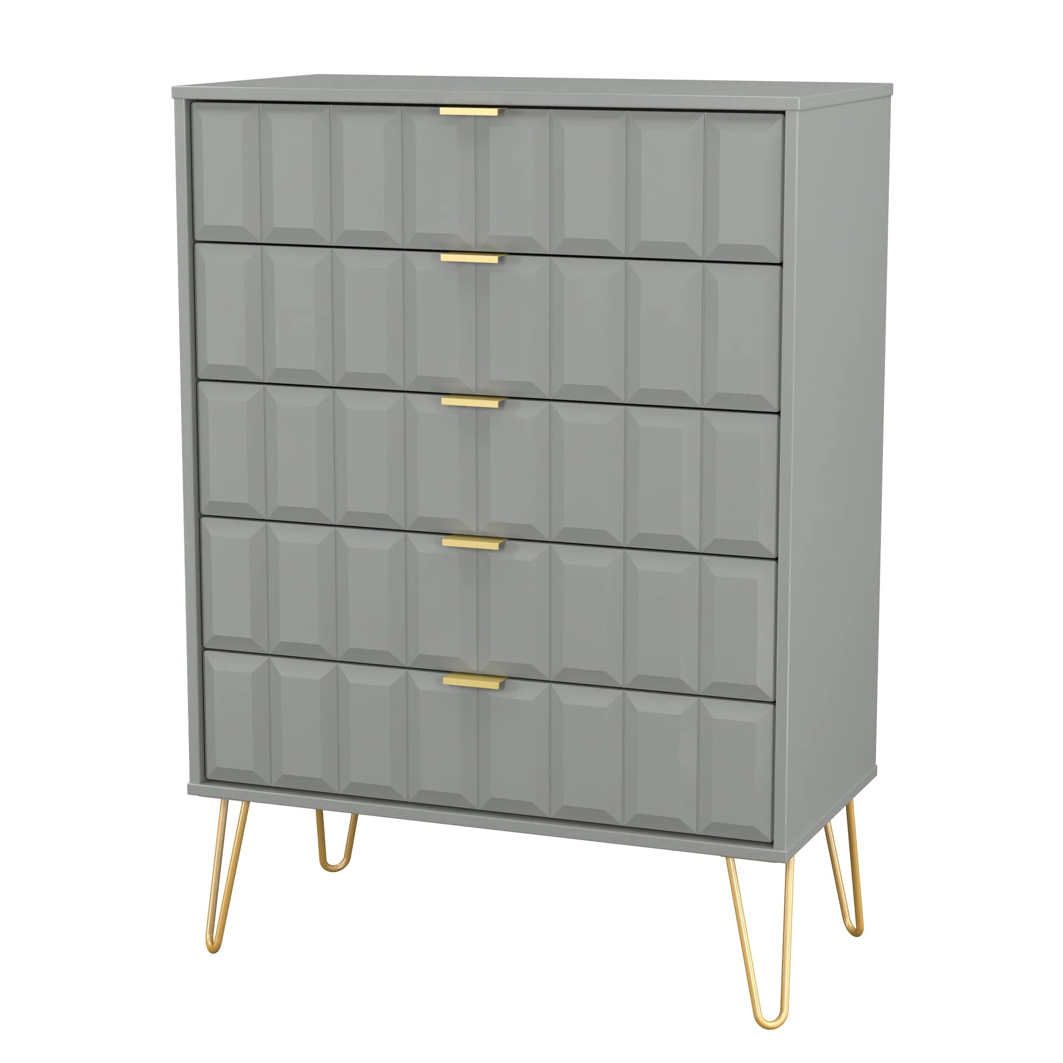 Hanover Ready Assembled 5 Drawer Chest in Dusk Grey - Image 4