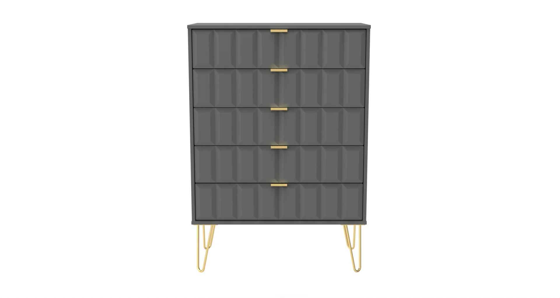 Hanover Ready Assembled 5 Drawer Chest in Dusk Grey - Image 7
