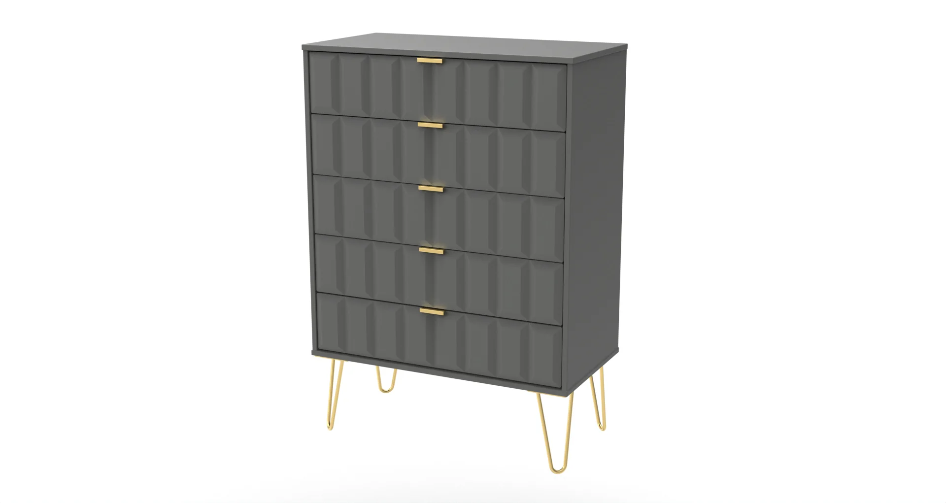 Hanover Ready Assembled 5 Drawer Chest in Dusk Grey - Image 8