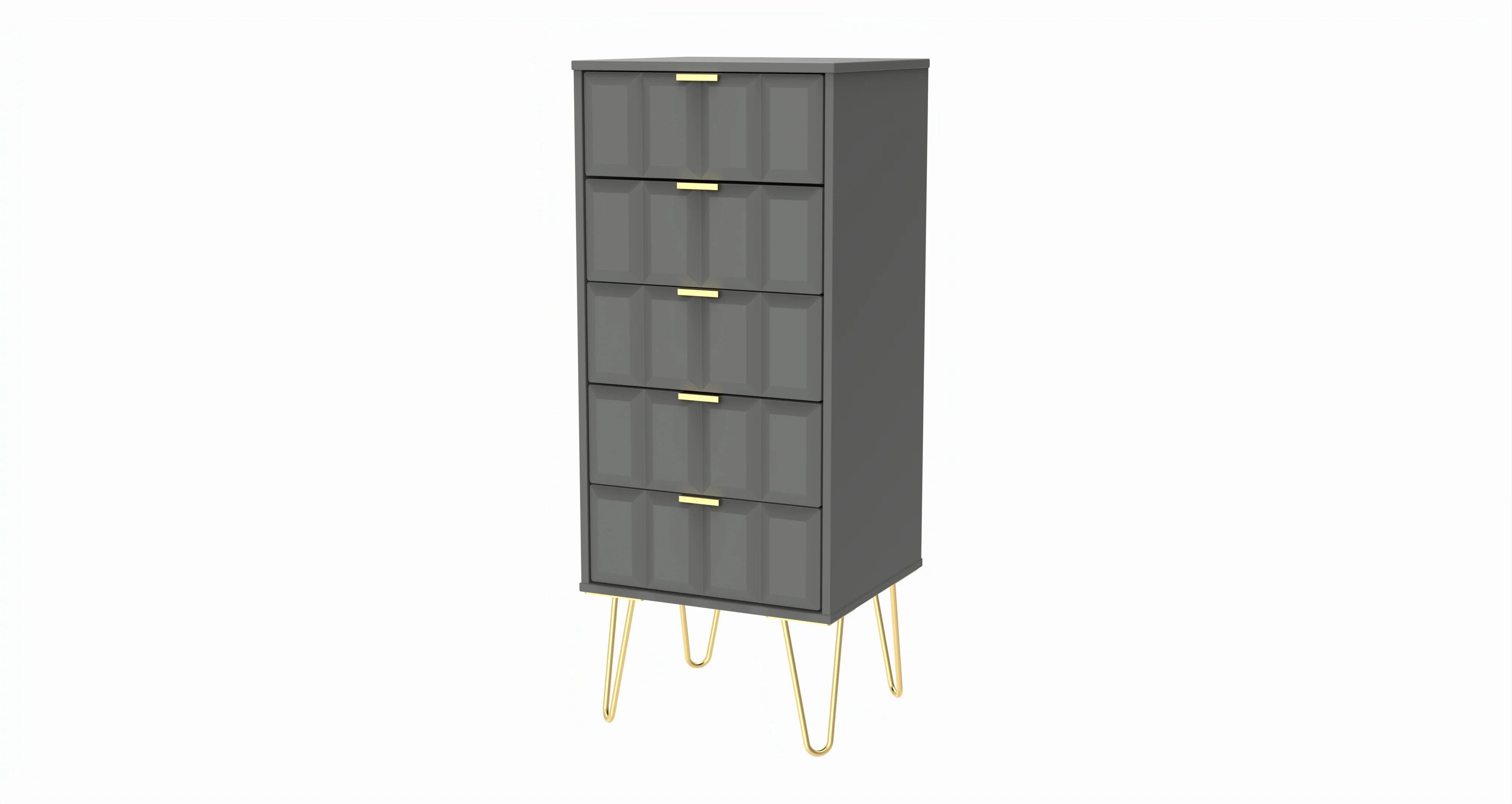 Hanover Ready Assembled 5 Drawer Tallboy in Dusk Grey - Image 8