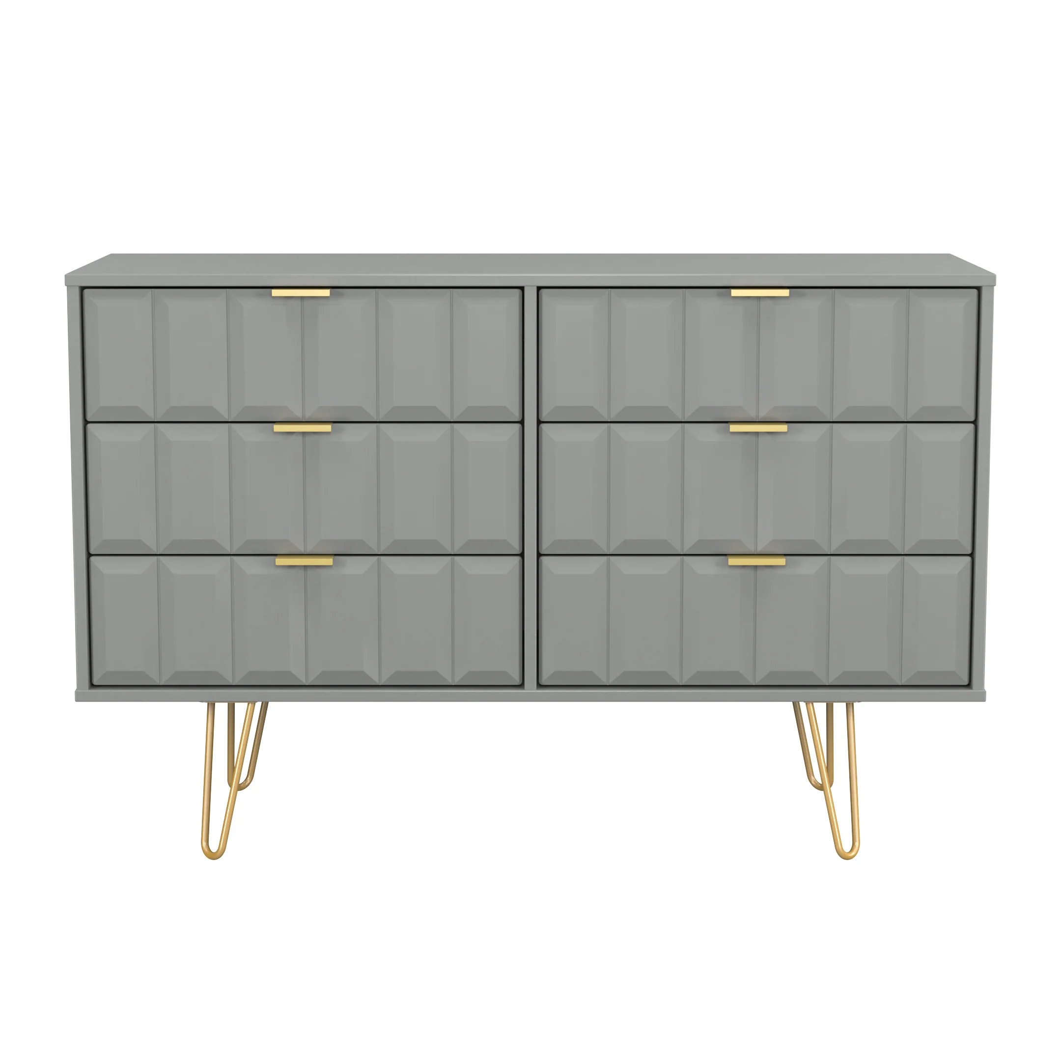 Hanover Ready Assembled 6 Drawer Wide Chest in Dusk Grey - Image 2