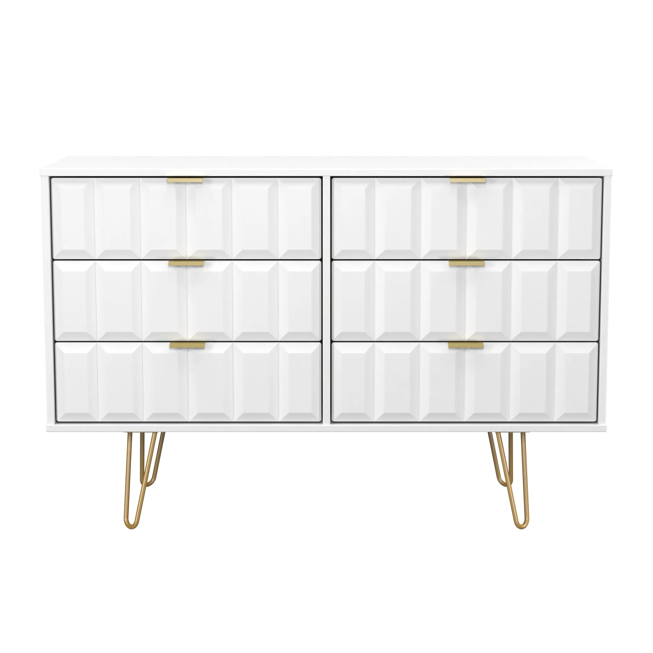 Hanover Ready Assembled 6 Drawer Wide Chest in White Matt - Image 2