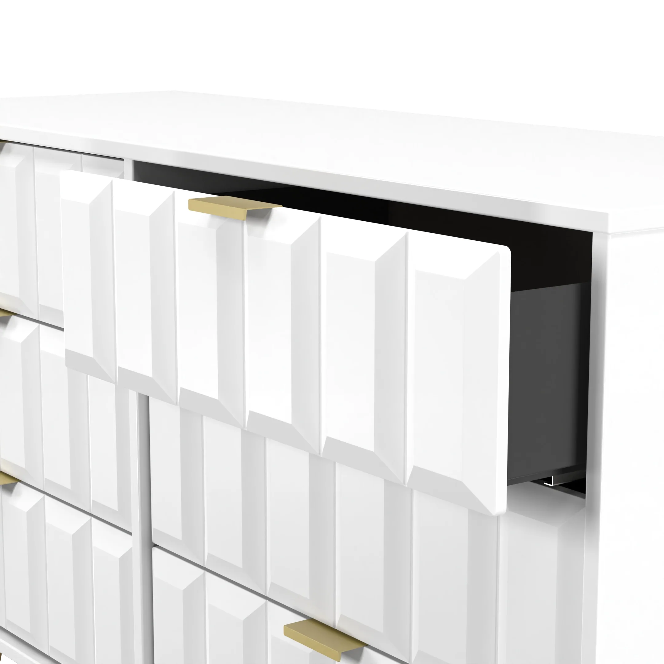 Hanover Ready Assembled 6 Drawer Wide Chest in White Matt - Image 6