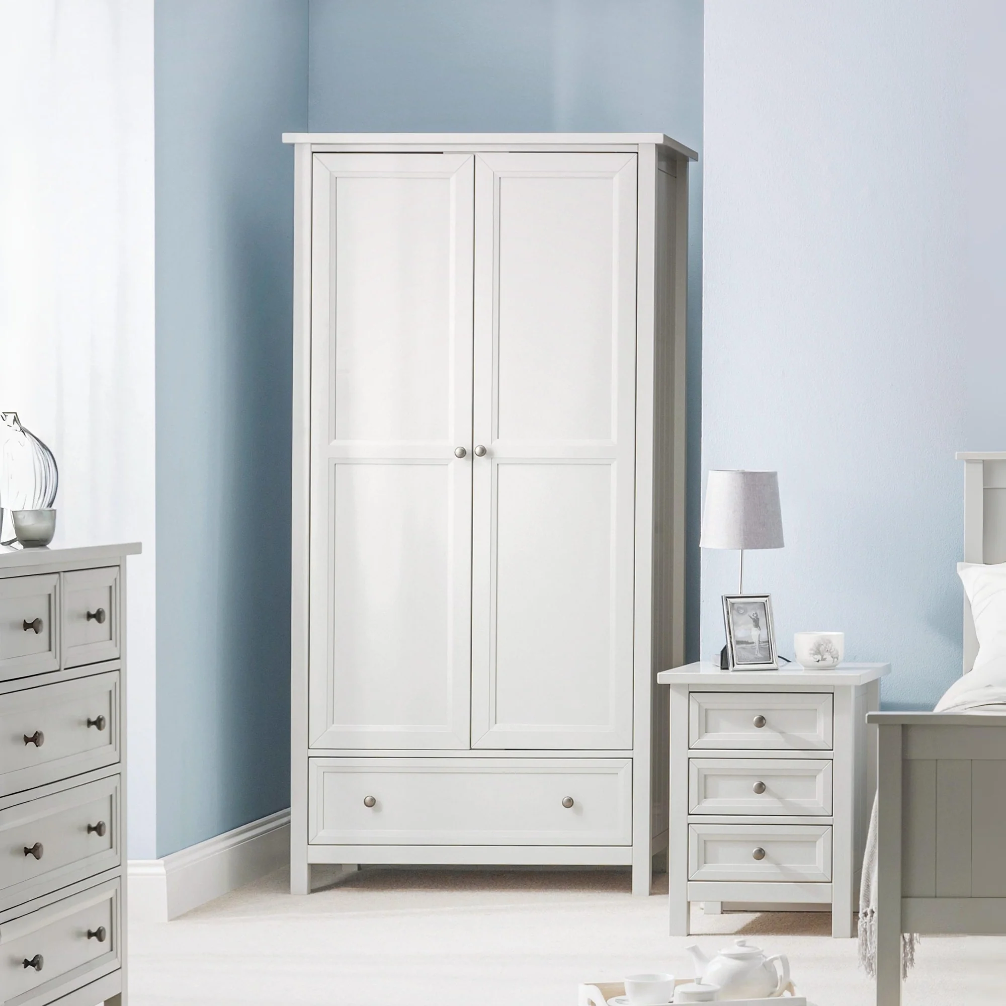 HARBOR 2 DOOR COMBINATION WARDROBE - DOVE GREY