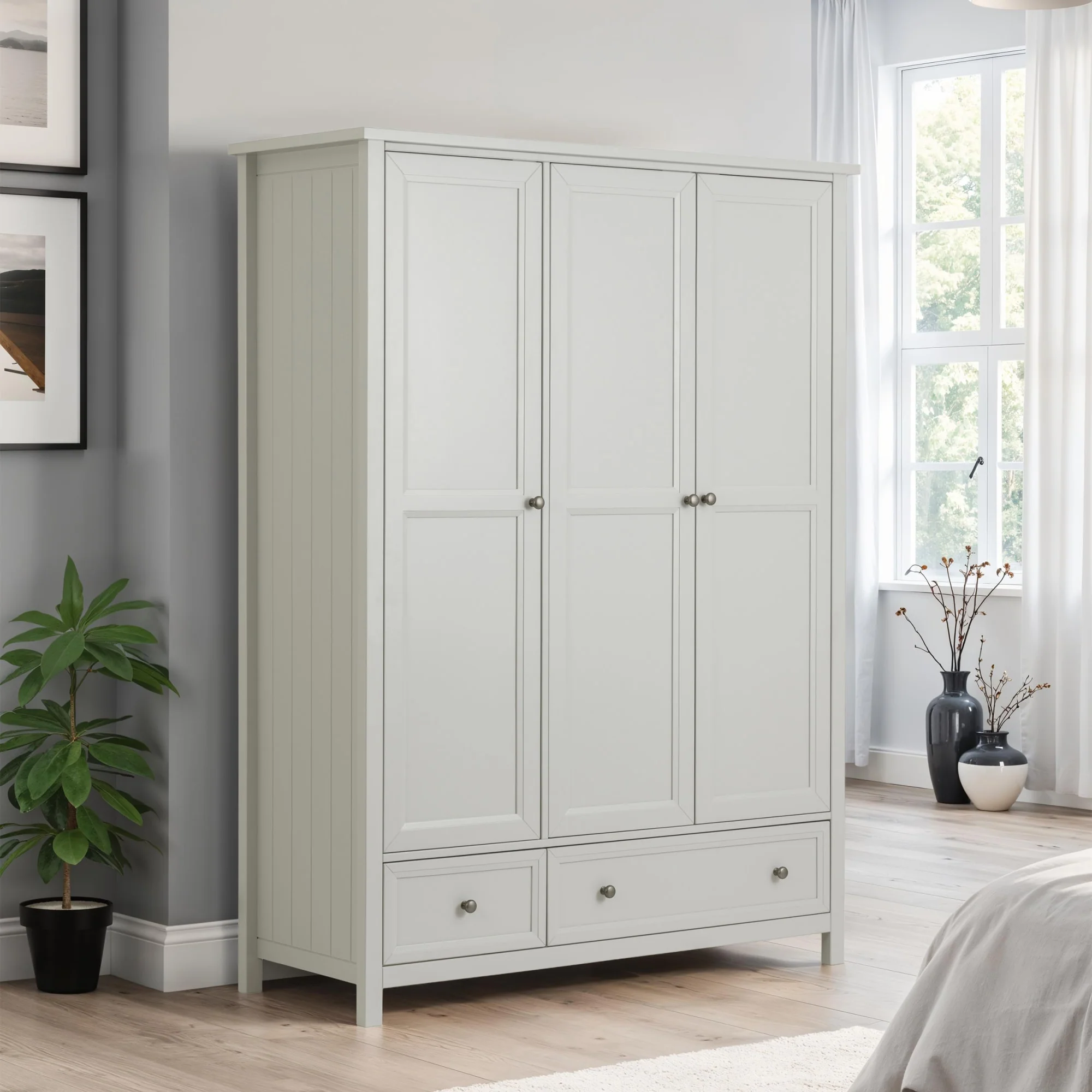HARBOR 3 DOOR COMBINATION WARDROBE - DOVE GREY