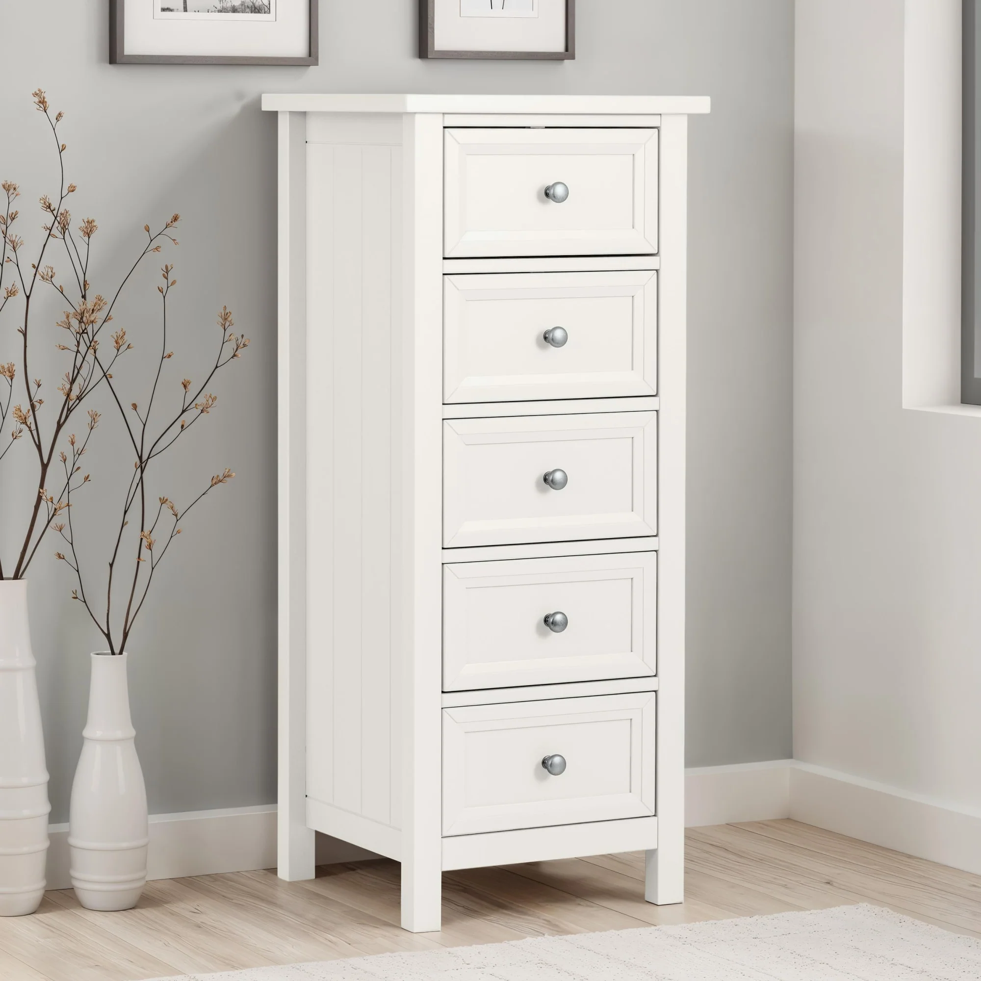 HARBOR 5 DRAWER TALL CHEST - SURF WHITE