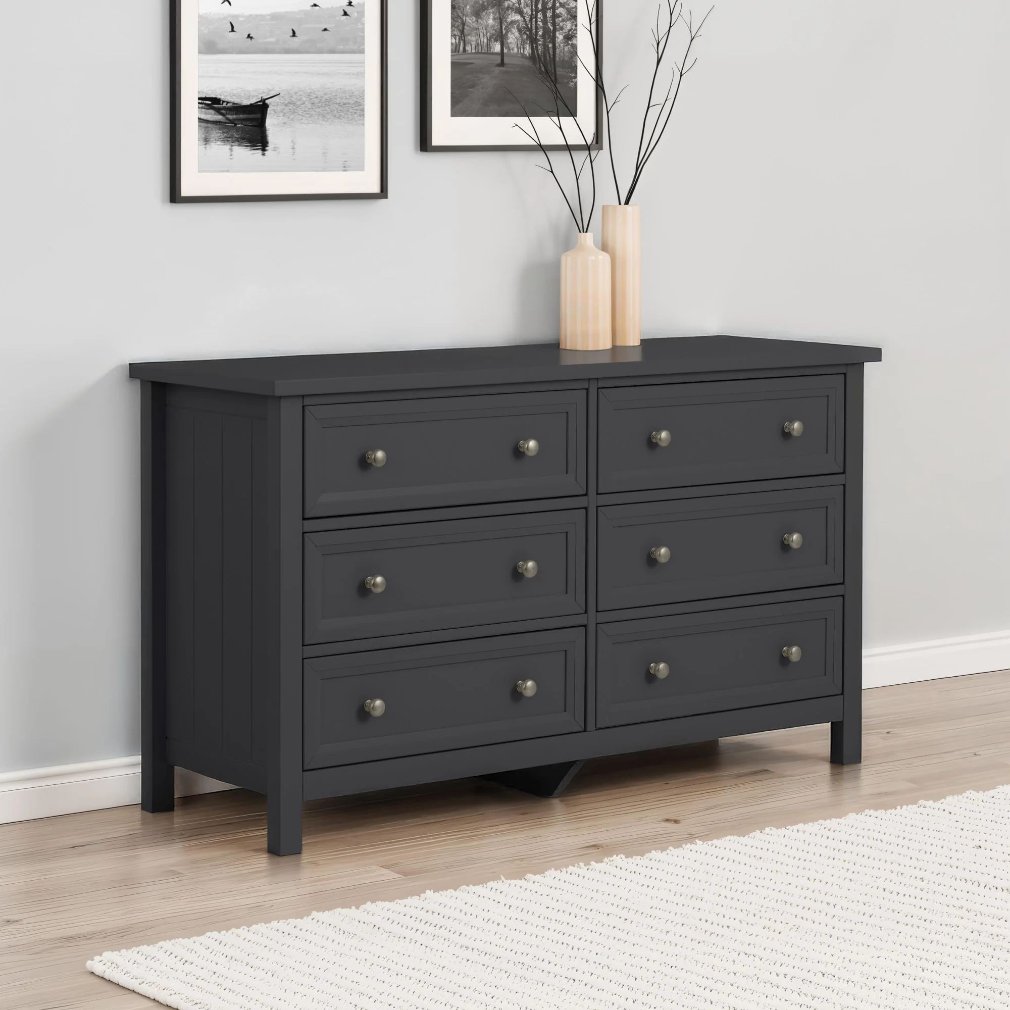 HARBOR 6 DRAWER WIDE CHEST - ANTHRACITE