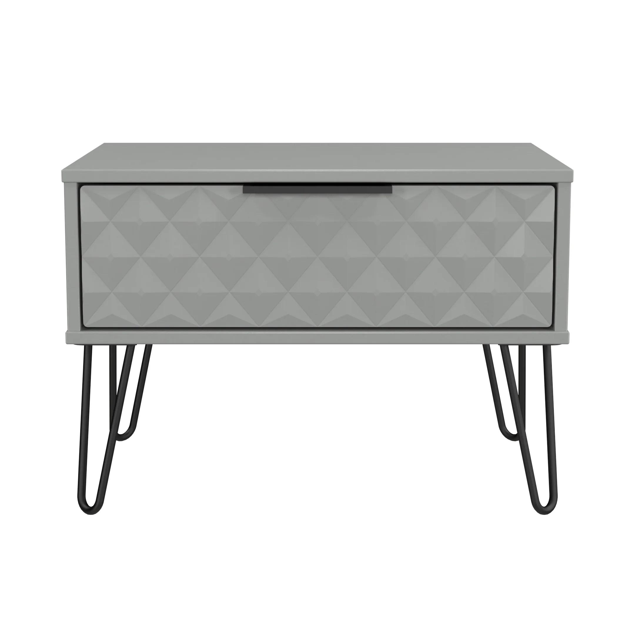 Harlequin 1 Drawer Wide Side Table in Dusk Grey - Ready Assembled - Image 2