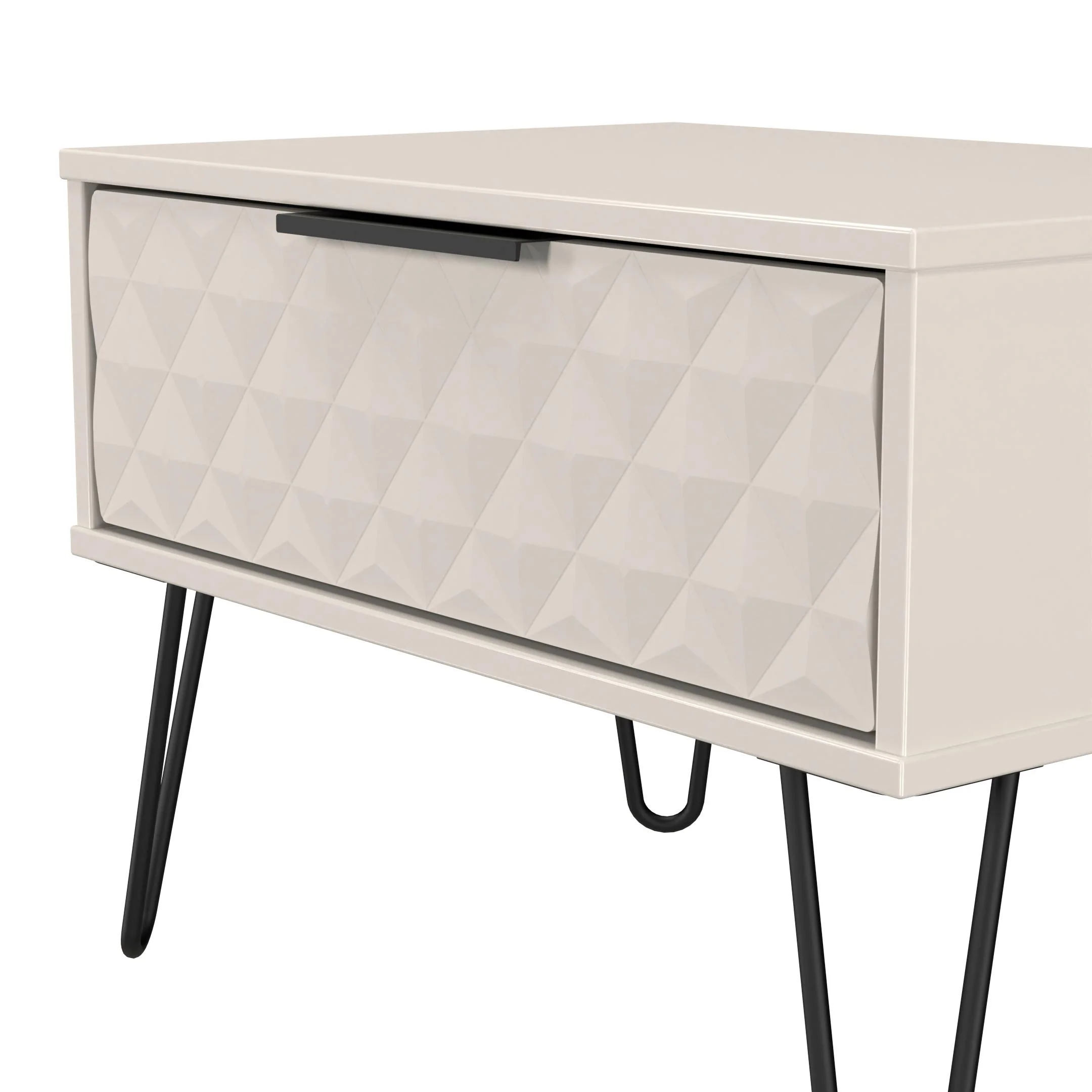 Harlequin 1 Drawer Wide Side Table in Kashmir Matt - Ready Assembled - Image 4