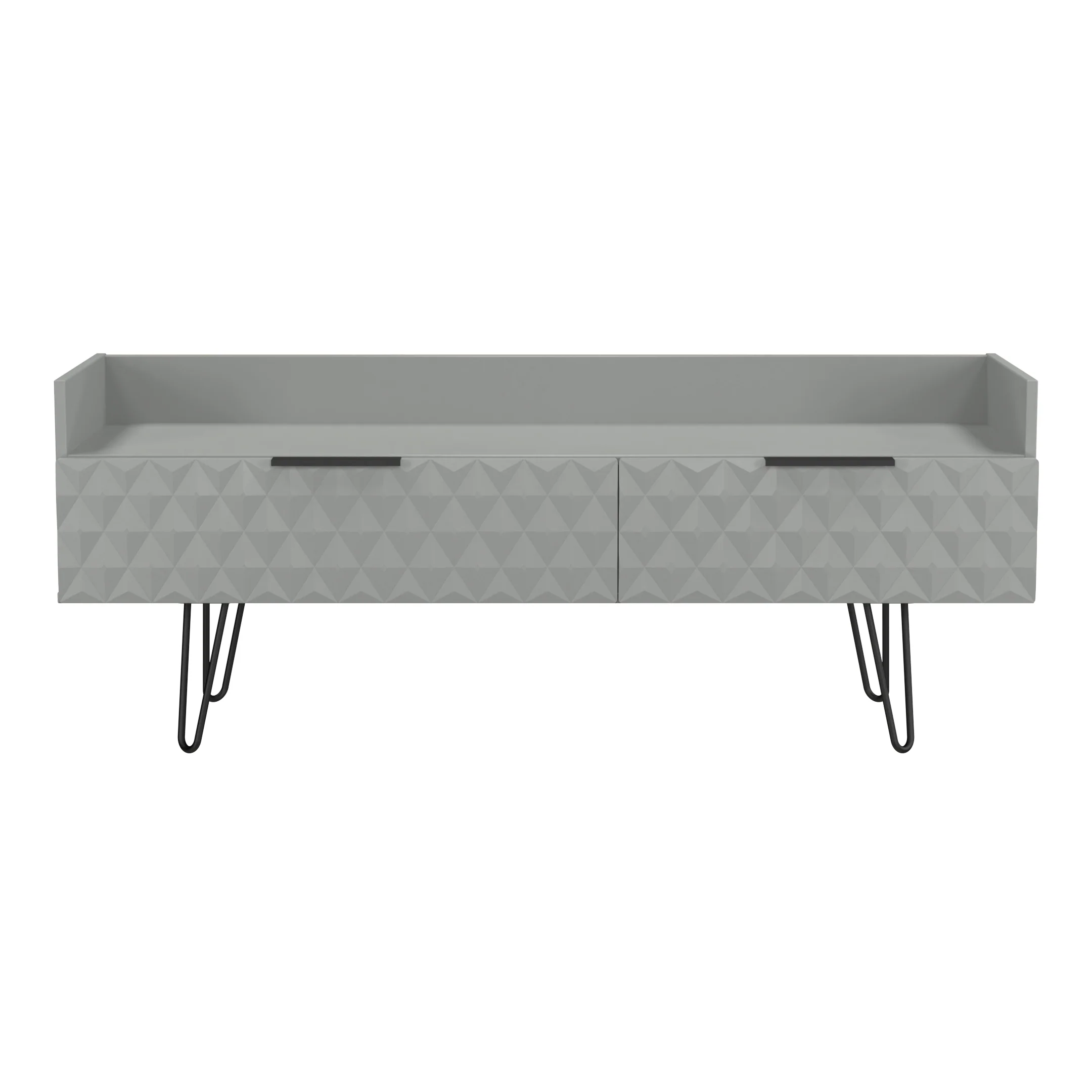 Harlequin 2 Drawer Coffee TV Unit in Dusk Grey - Ready Assembled - Image 2