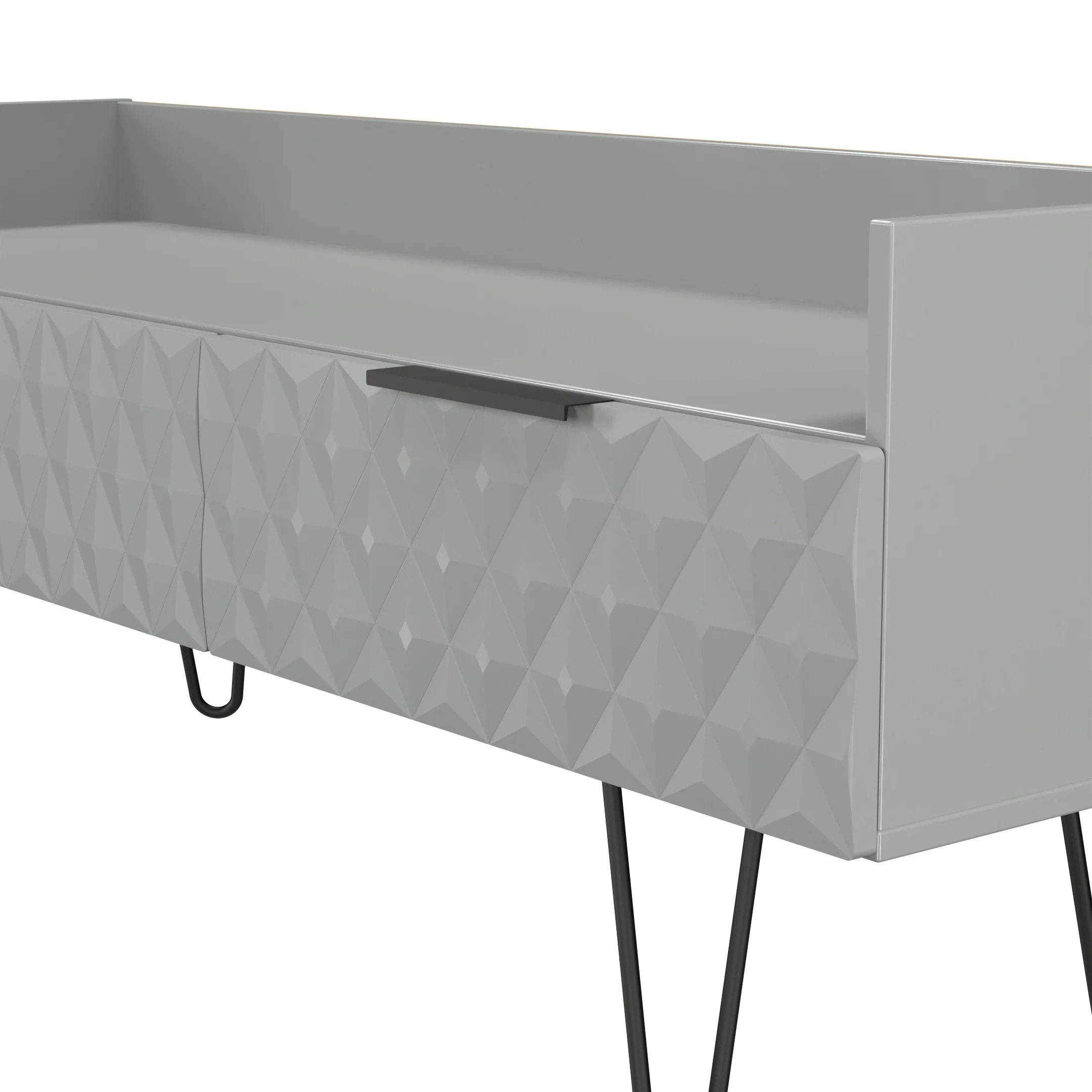 Harlequin 2 Drawer Coffee TV Unit in Dusk Grey - Ready Assembled - Image 5