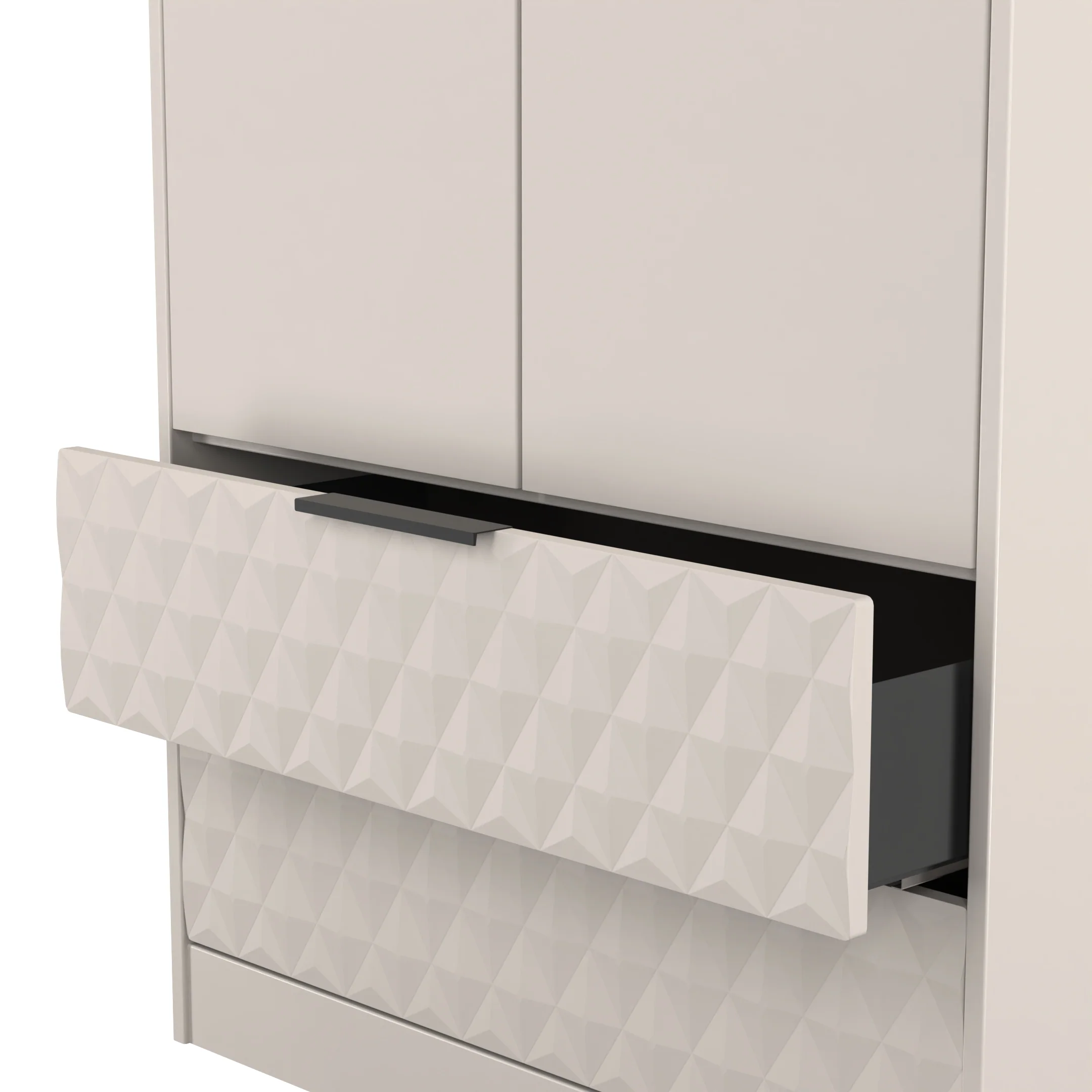 Harlequin 2 Drawer Double Wardrobe in Kashmir Matt - Ready Assembled - Image 6