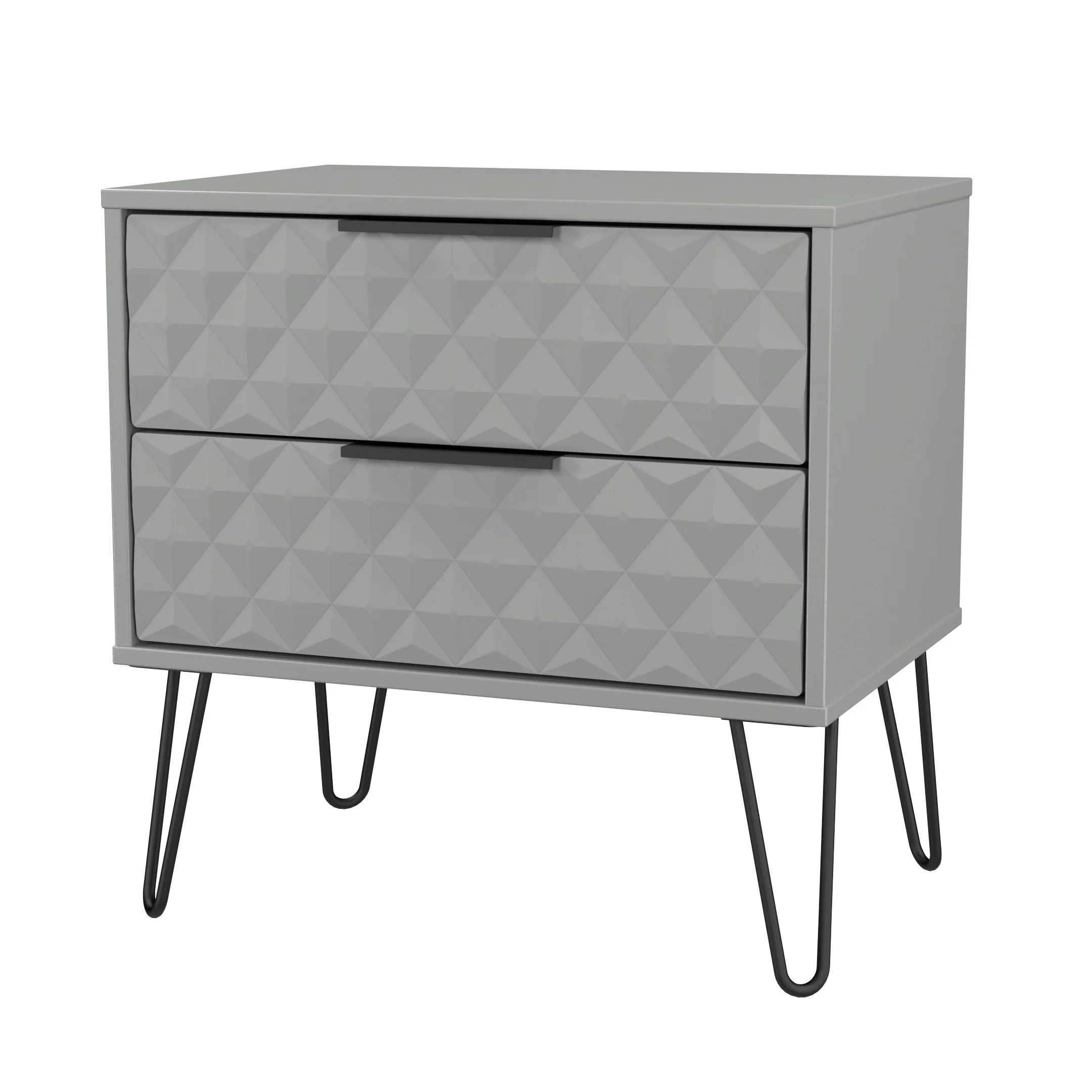 Harlequin 2 Drawer Side Table in Dusk Grey - Ready Assembled - Image 4