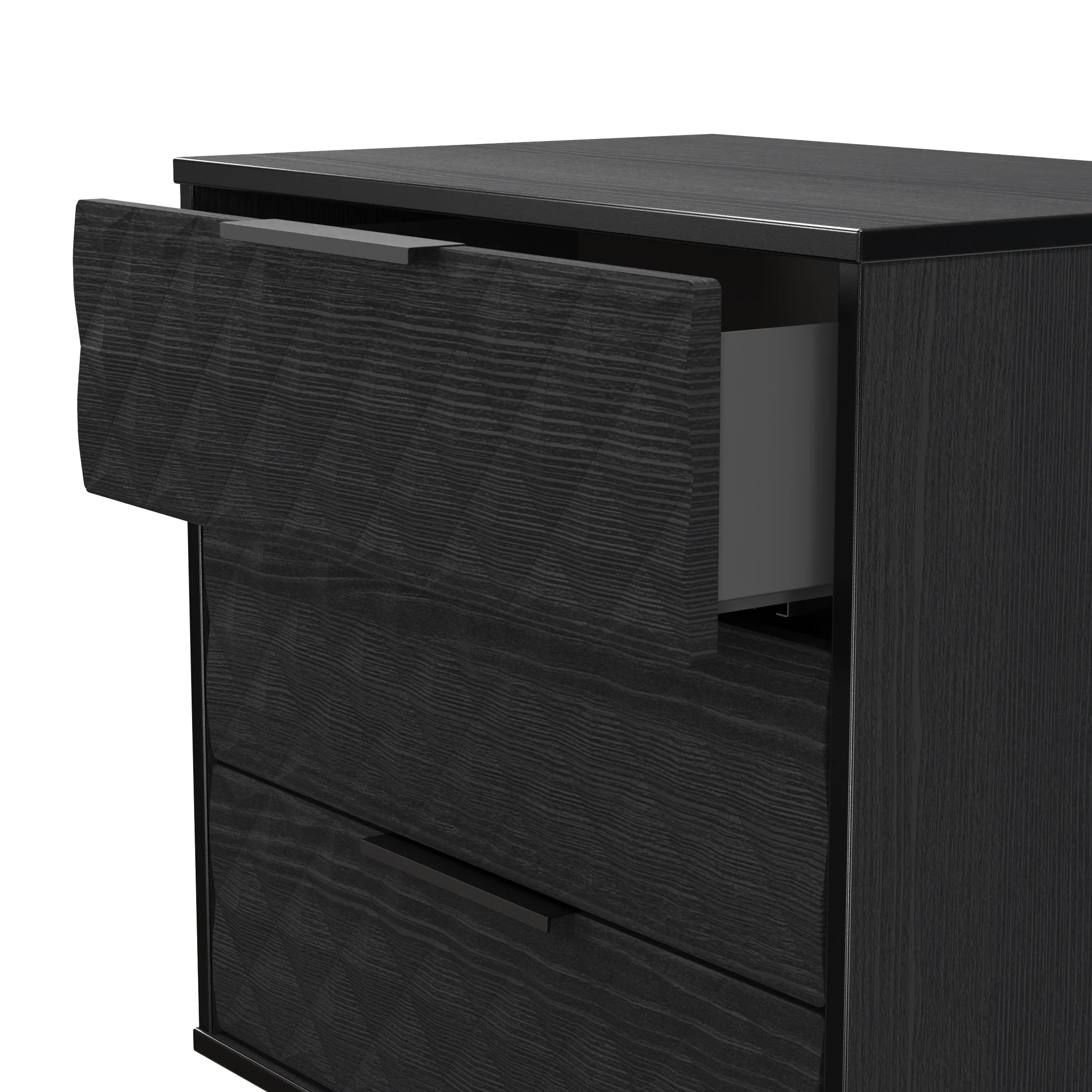 Harlequin 3 Drawer Chest in Black Ash - Ready Assembled - Image 5