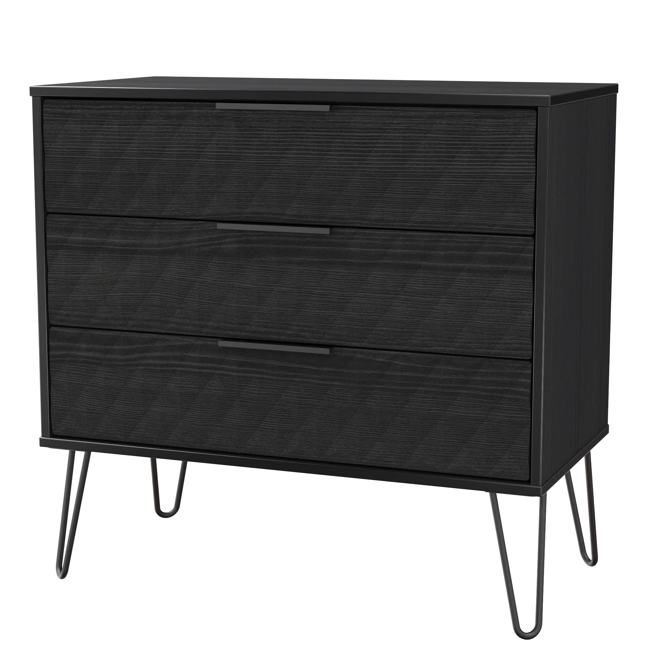 Harlequin 3 Drawer Chest in Black Ash - Ready Assembled - Image 3