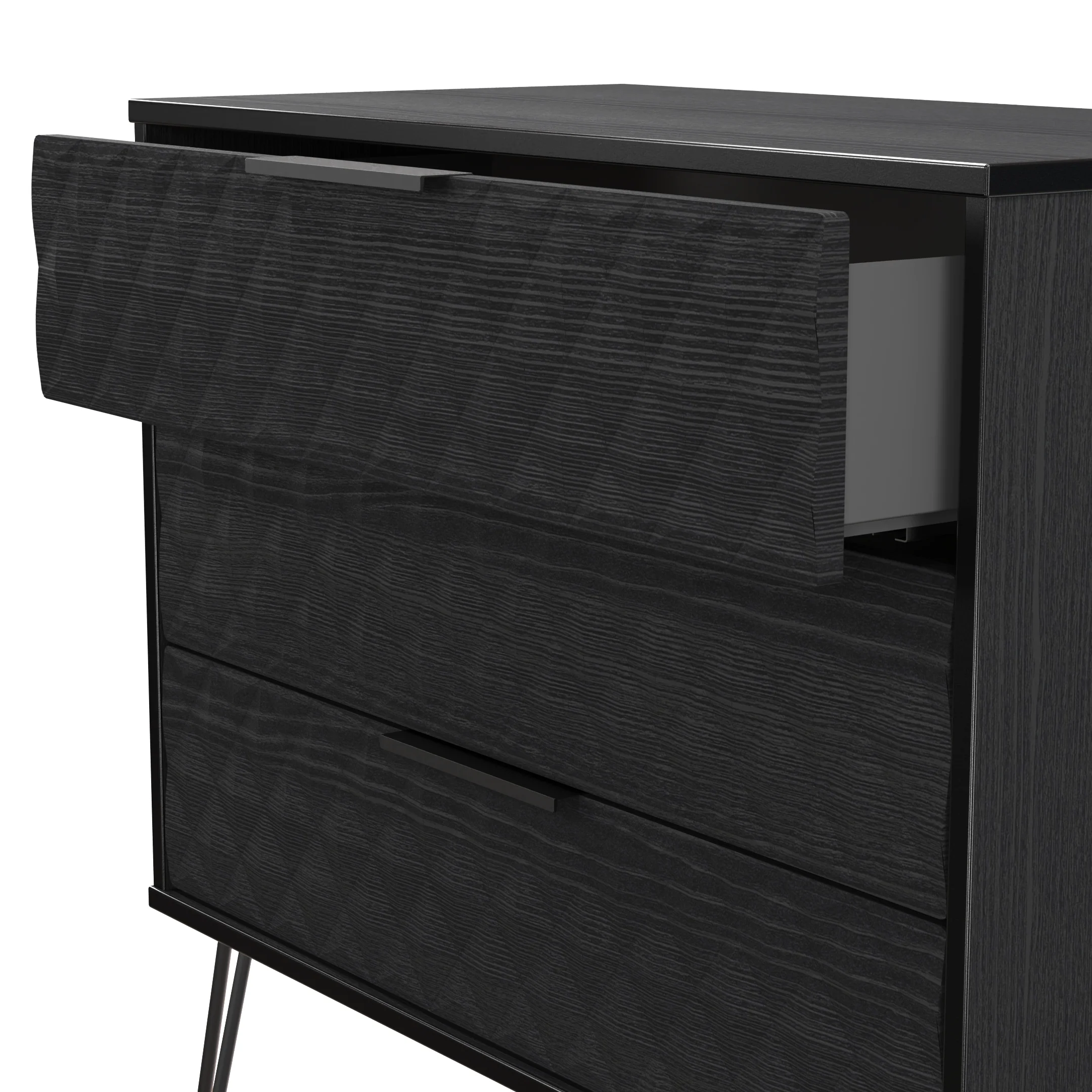 Harlequin 3 Drawer Chest in Black Ash - Ready Assembled - Image 5