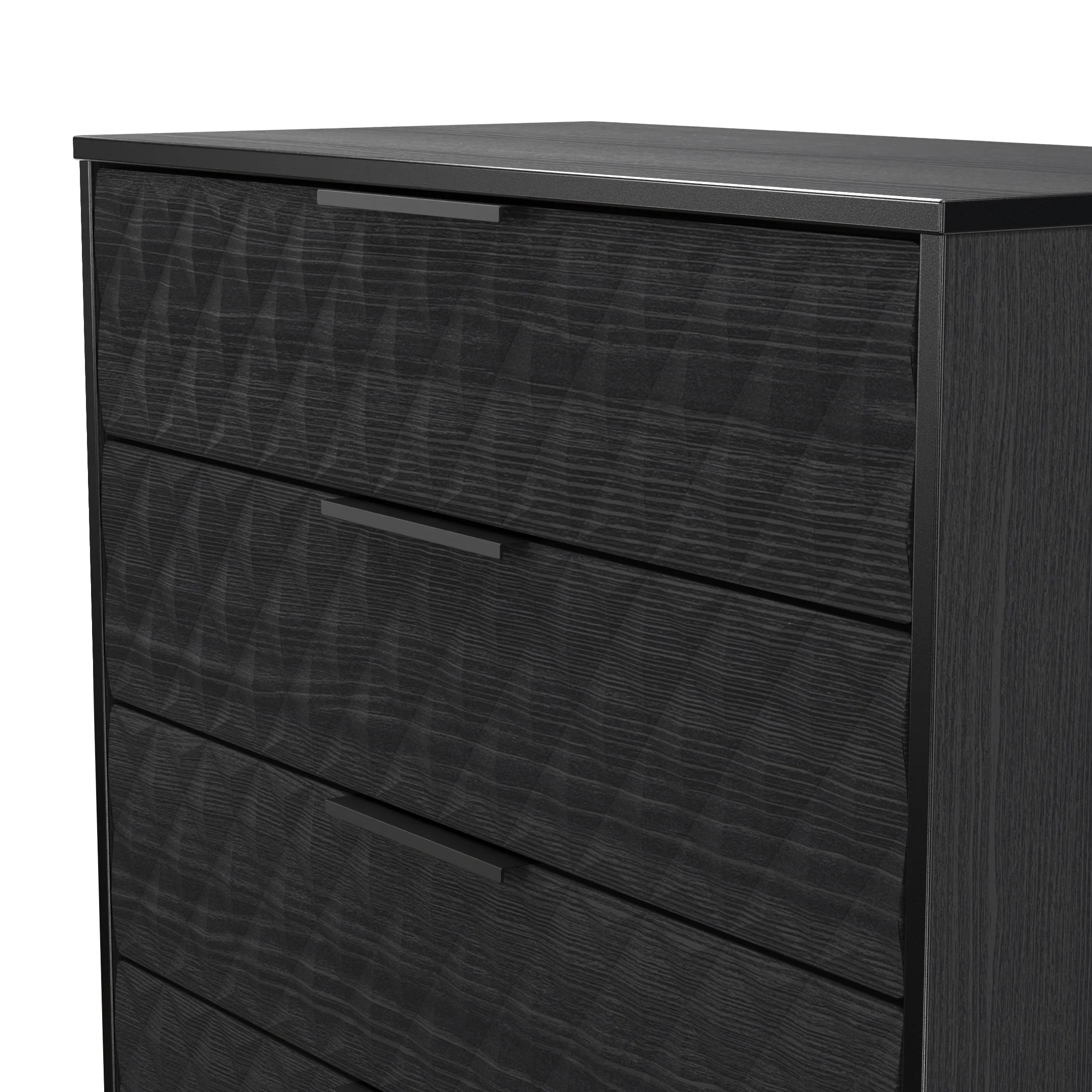 Harlequin 4 Drawer Chest in Black Ash - Ready Assembled - Image 4