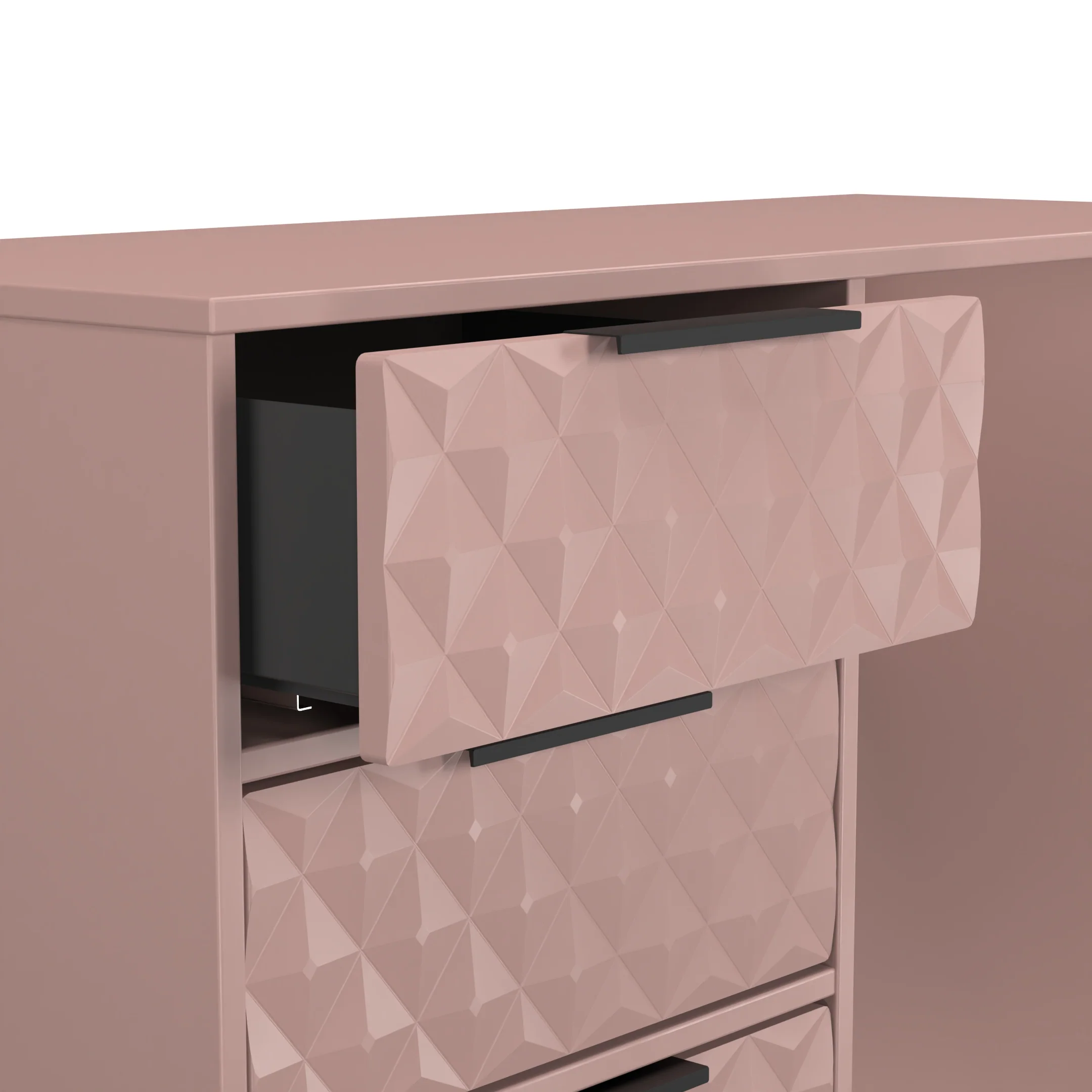 Harlequin 4 Drawer Vanity in Kobe Pink - Ready Assembled - Image 6