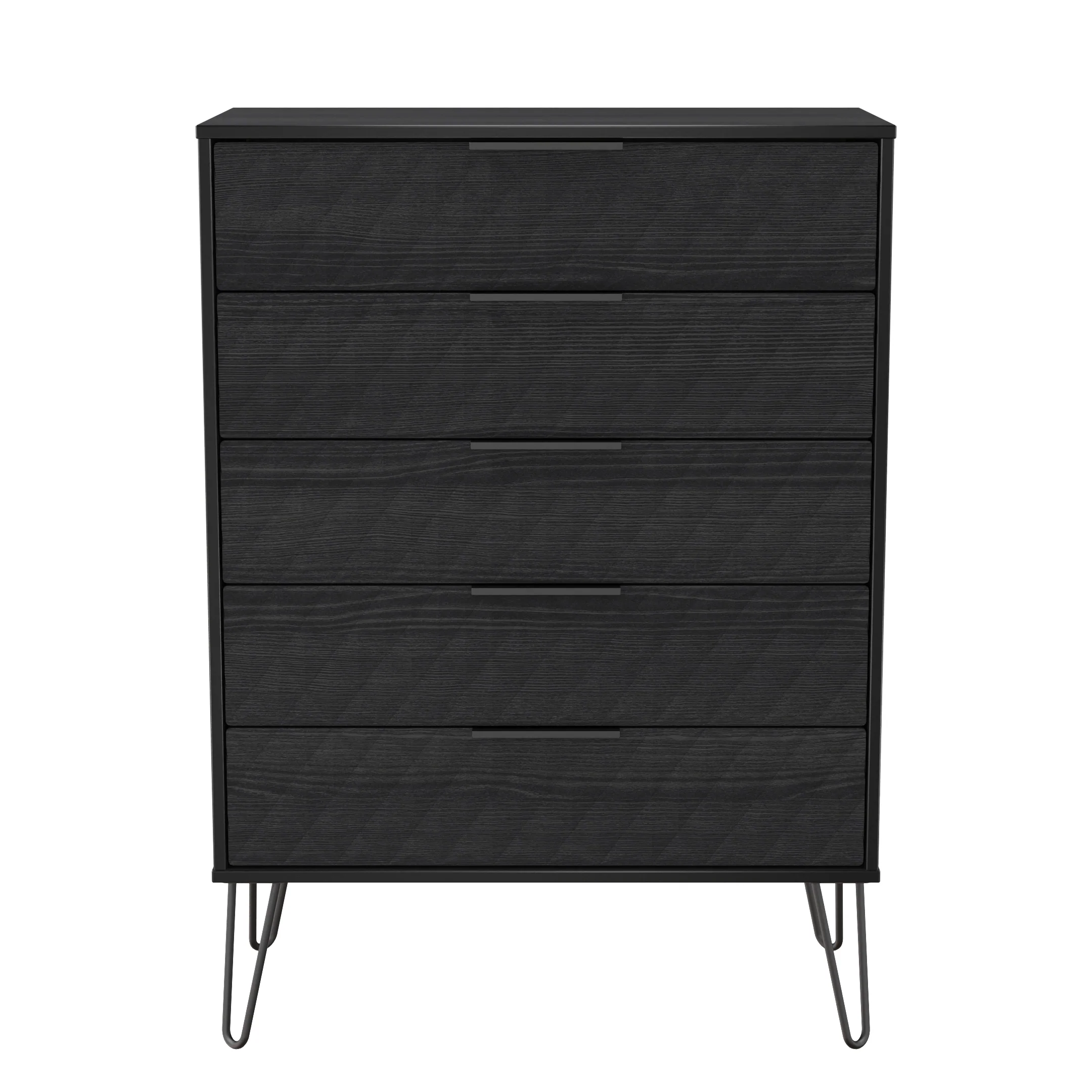 Harlequin 5 Drawer Chest in Black Ash - Ready Assembled