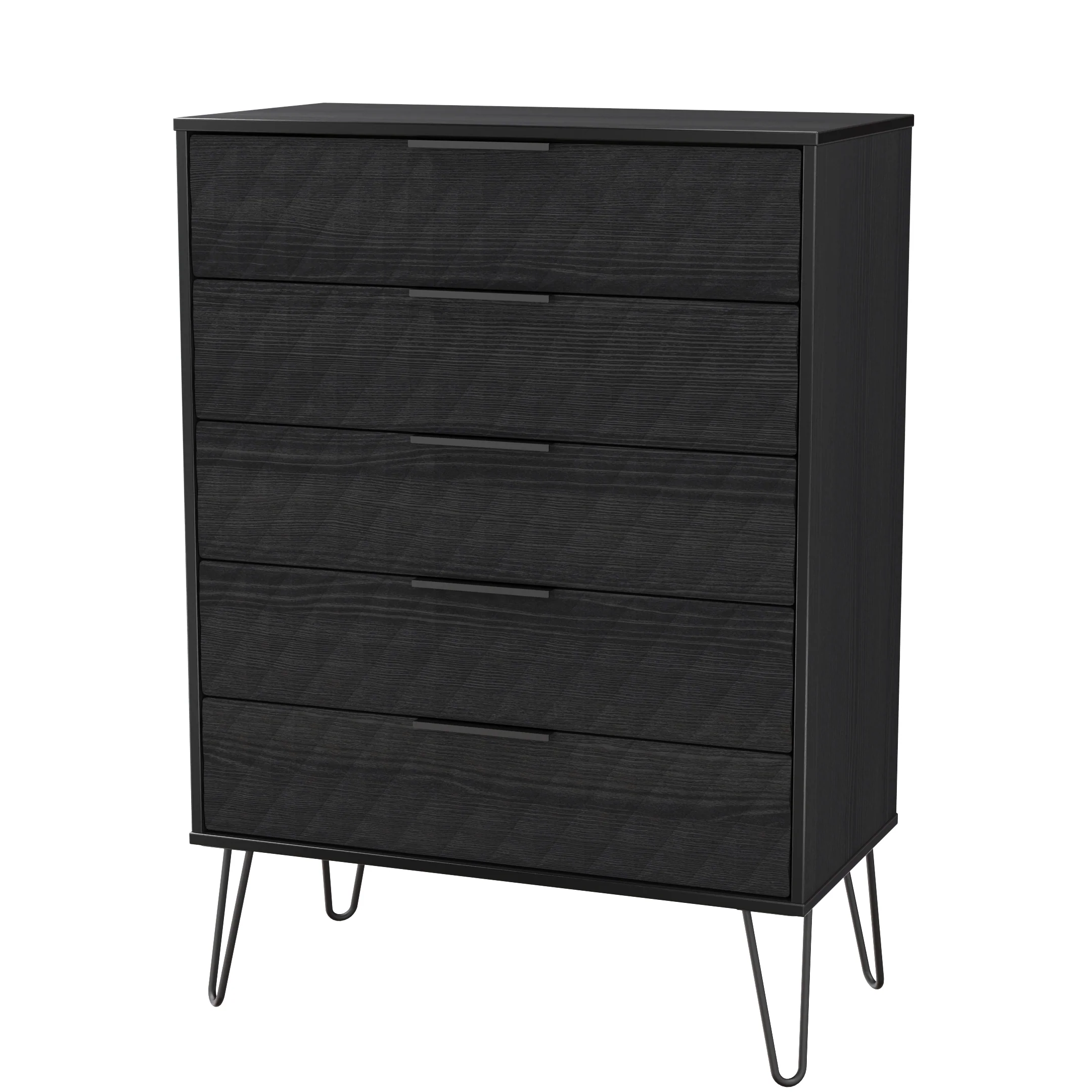 Harlequin 5 Drawer Chest in Black Ash - Ready Assembled - Image 3