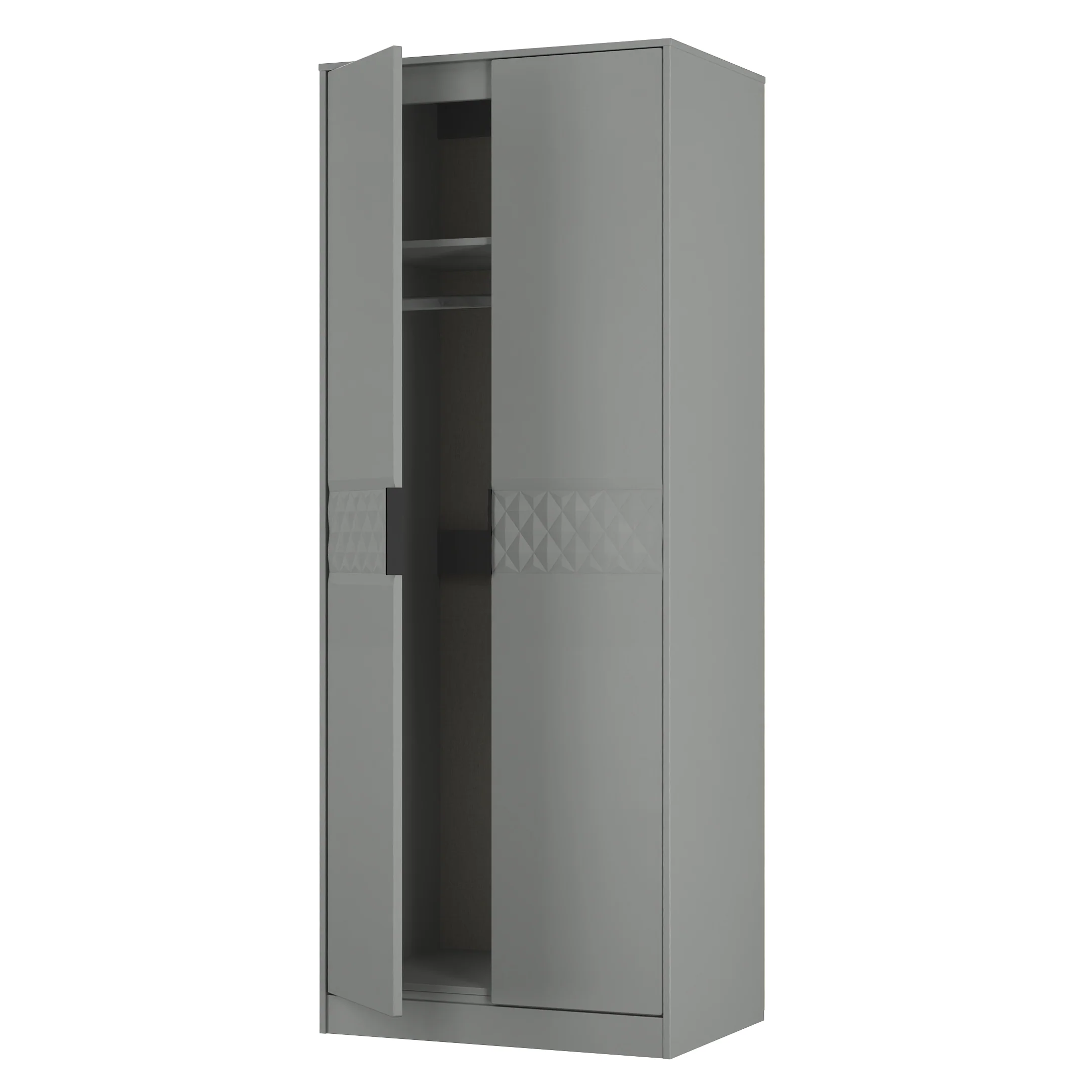 Harlequin Double Wardrobe in Dusk Grey - Ready Assembled - Image 6