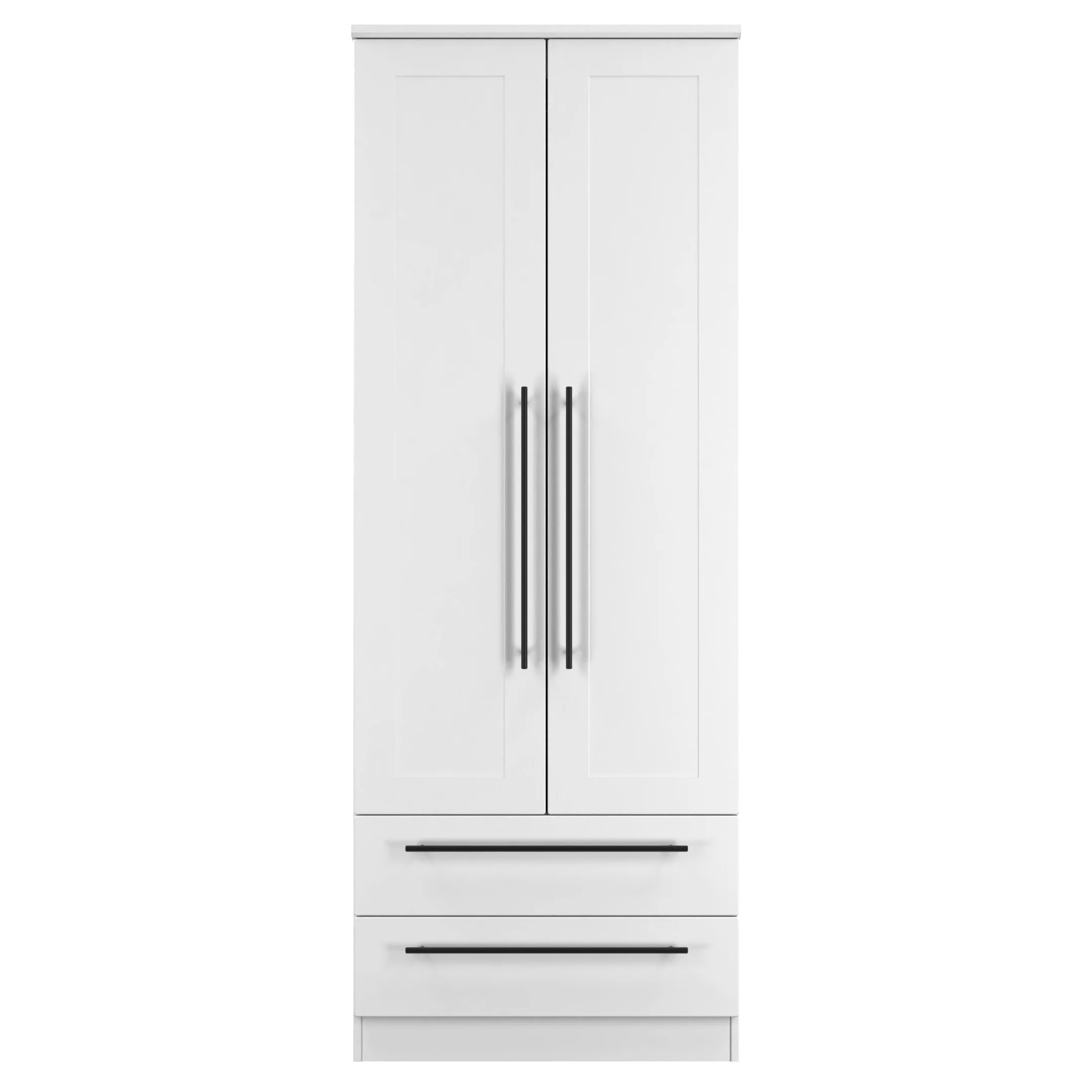 Harrow Ready Assembled 2 Door 2 Drawer Wardrobe in White Ash - Image 2
