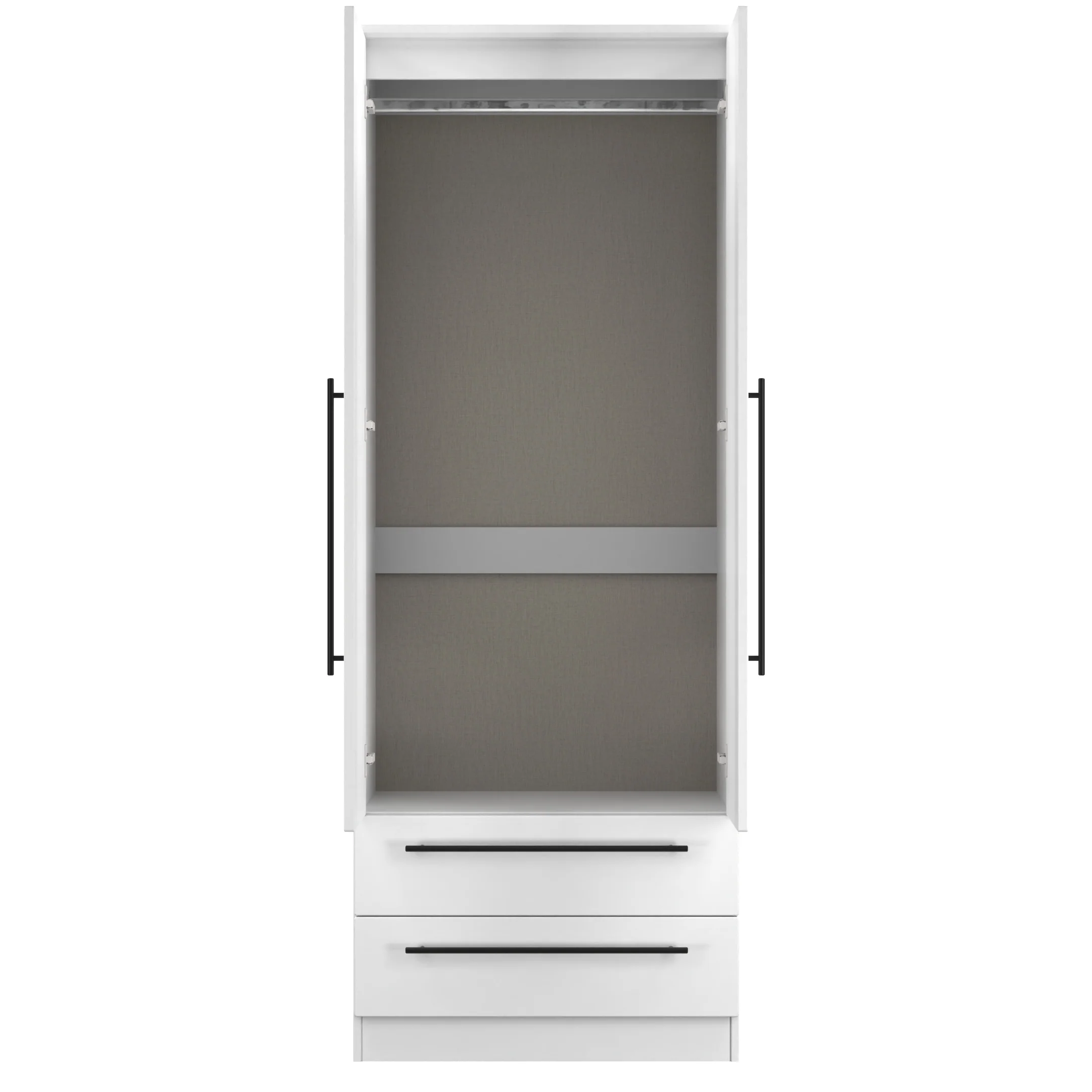 Harrow Ready Assembled 2 Door 2 Drawer Wardrobe in White Ash - Image 8