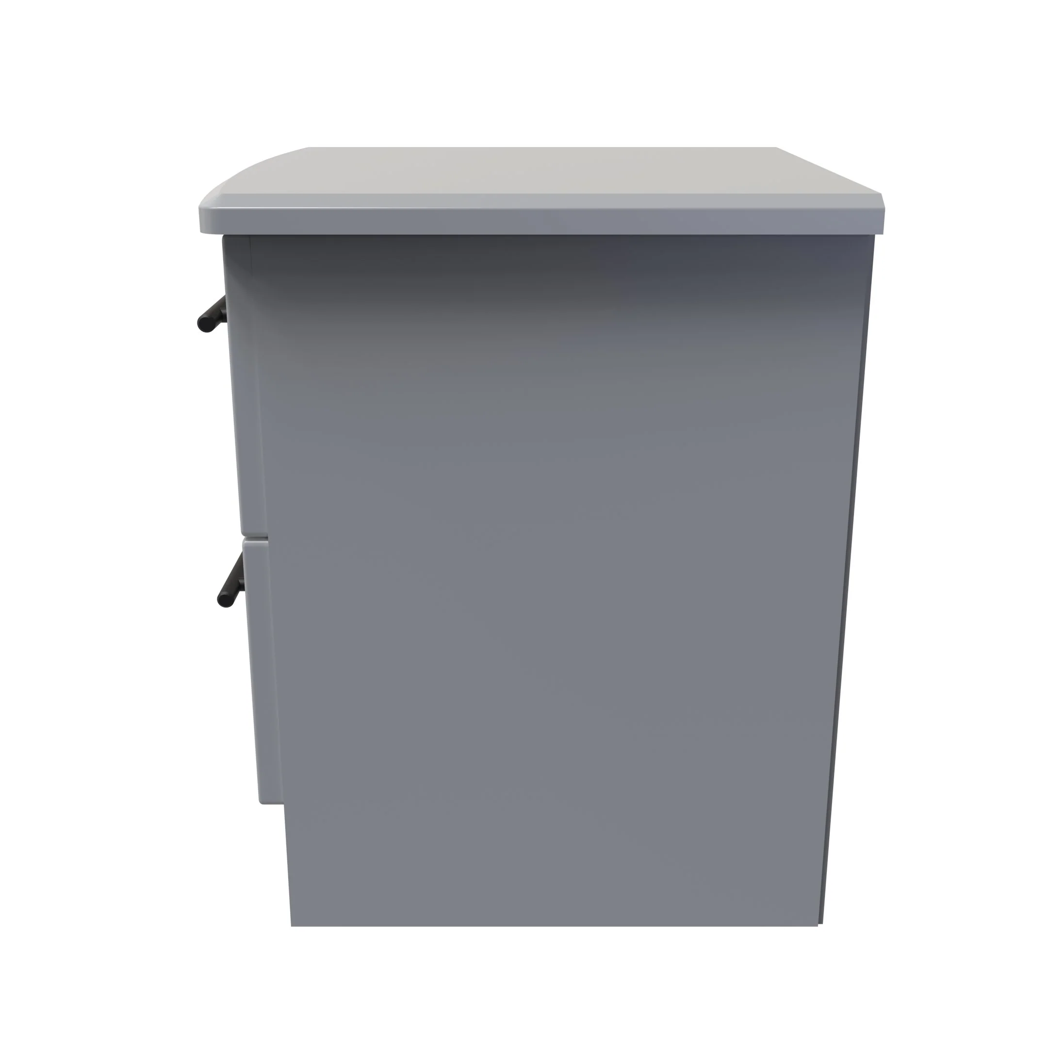 Harrow Ready Assembled 2 Drawer Bedside Cabinet in Dusk Grey - Image 2