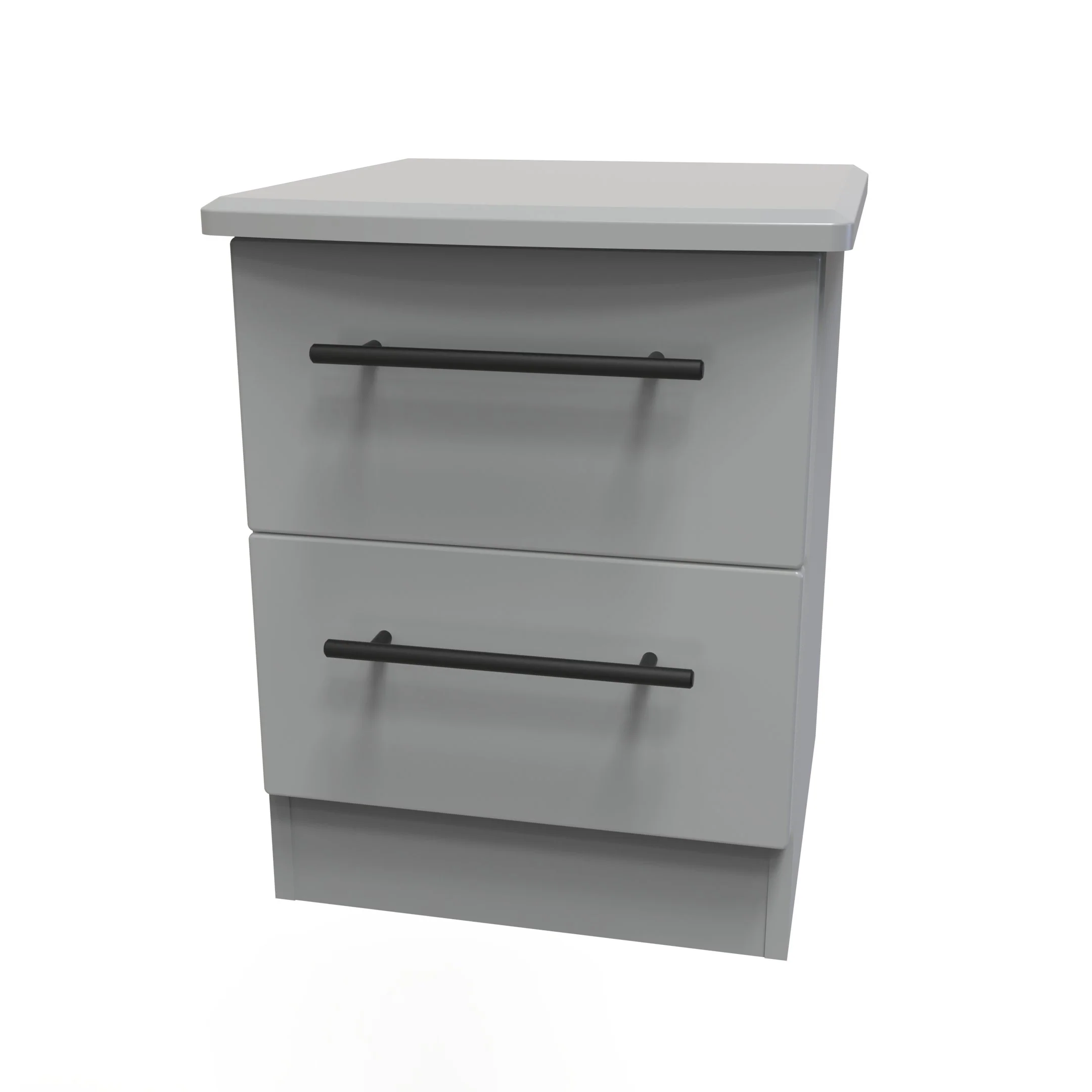 Harrow Ready Assembled 2 Drawer Bedside Cabinet in Dusk Grey - Image 3