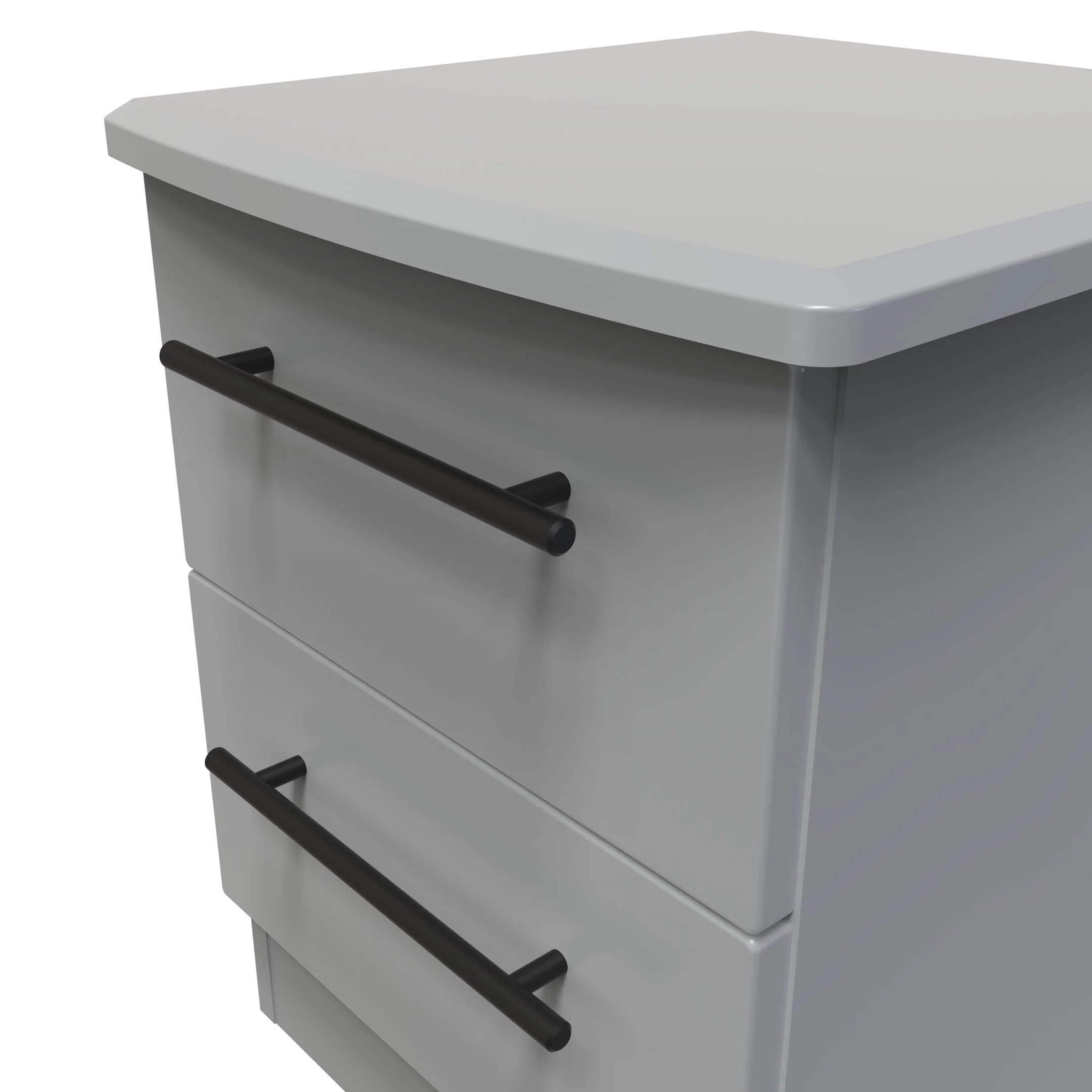 Harrow Ready Assembled 2 Drawer Bedside Cabinet in Dusk Grey - Image 4