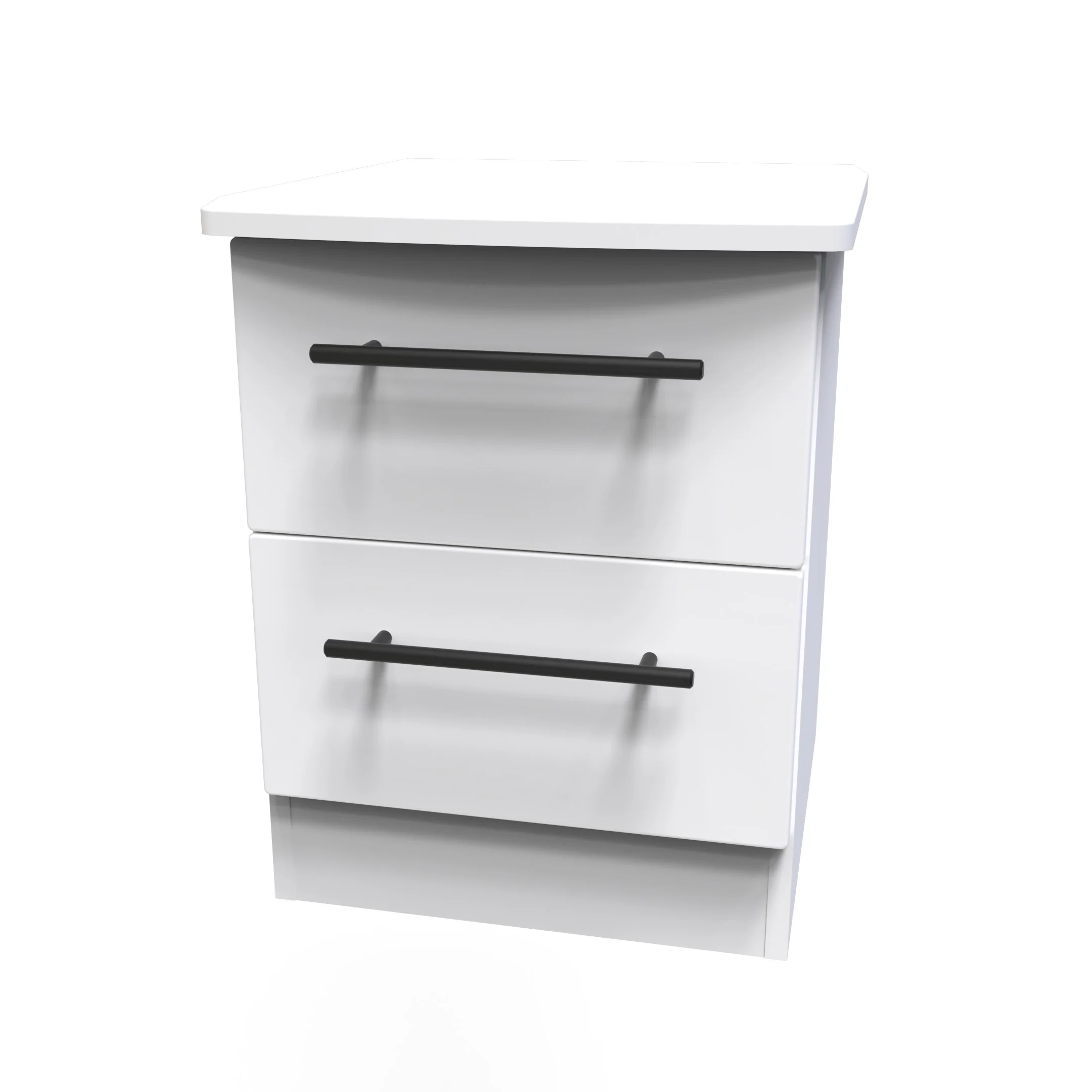 Harrow Ready Assembled 2 Drawer Bedside Cabinet in White Ash - Image 3