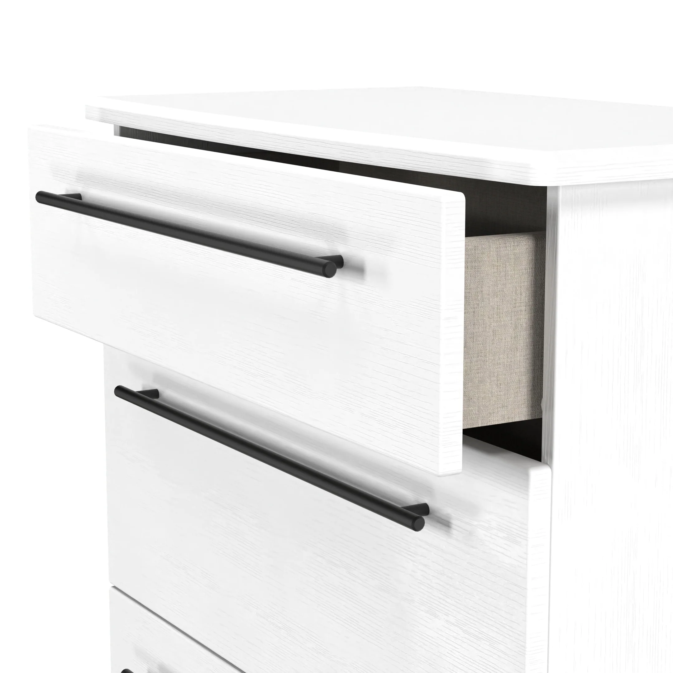 Harrow Ready Assembled 3 Drawer Deep Chest in White Ash - Image 6