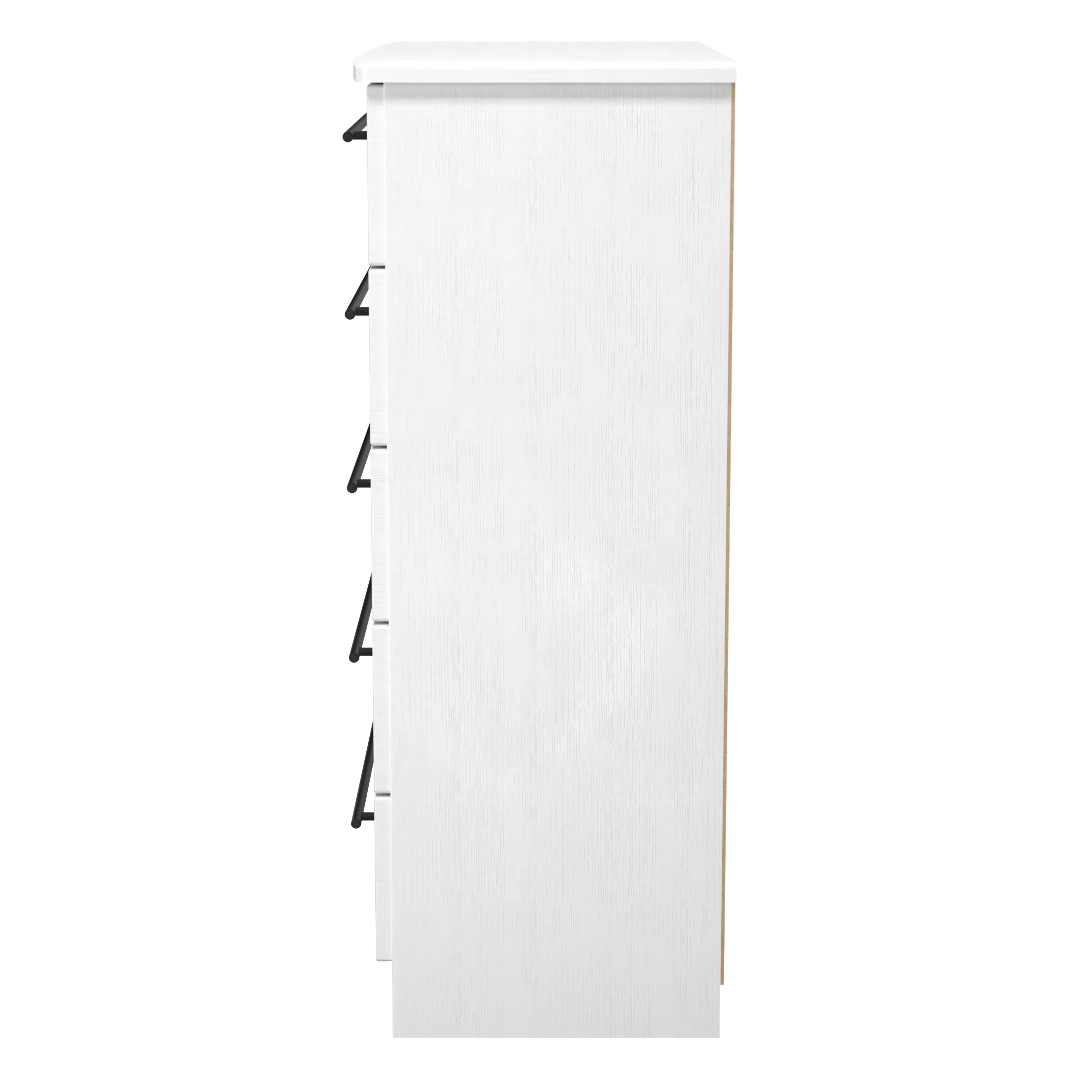 Harrow Ready Assembled 5 Drawer Chest in White Ash - Image 4