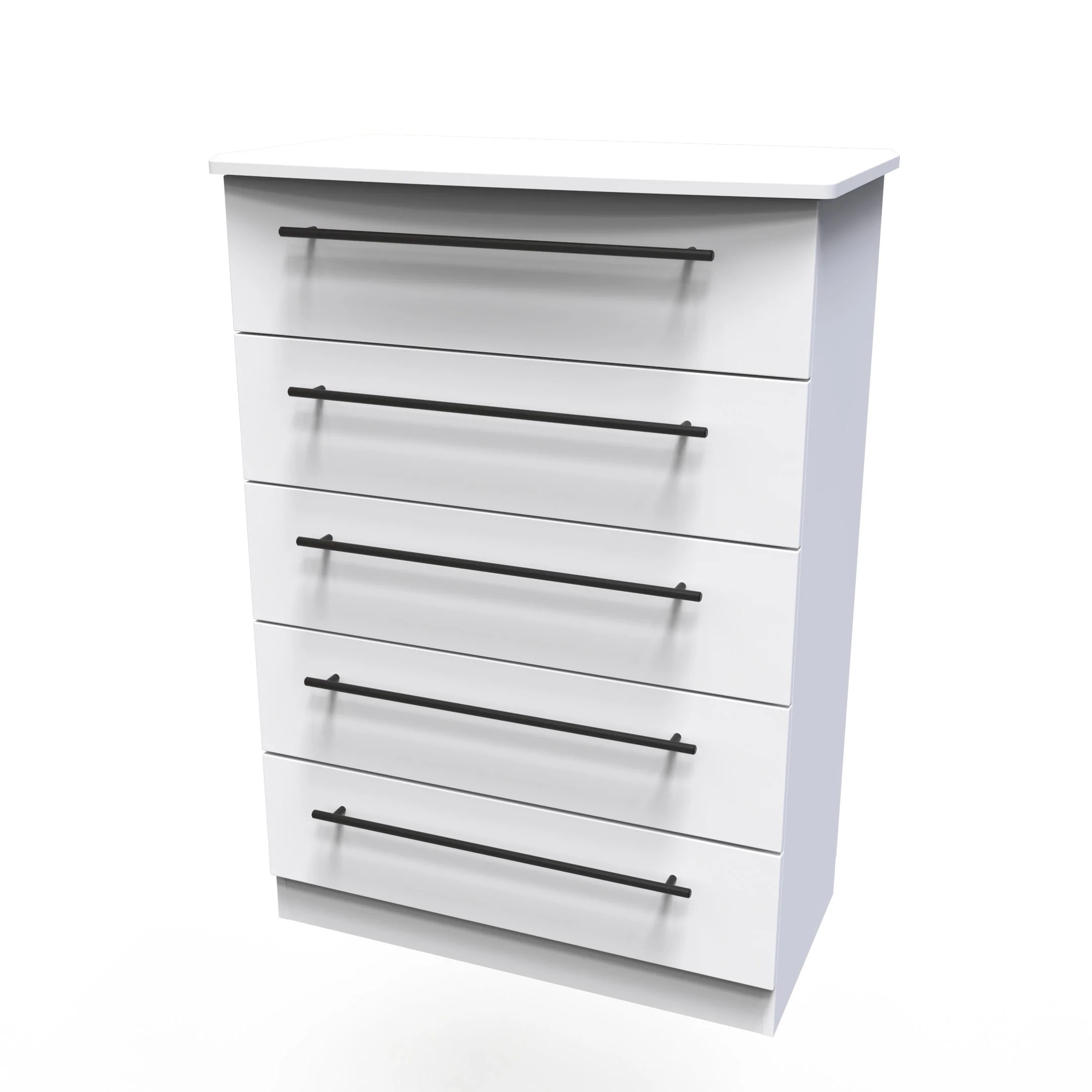 Harrow Ready Assembled 5 Drawer Chest in White Ash - Image 7