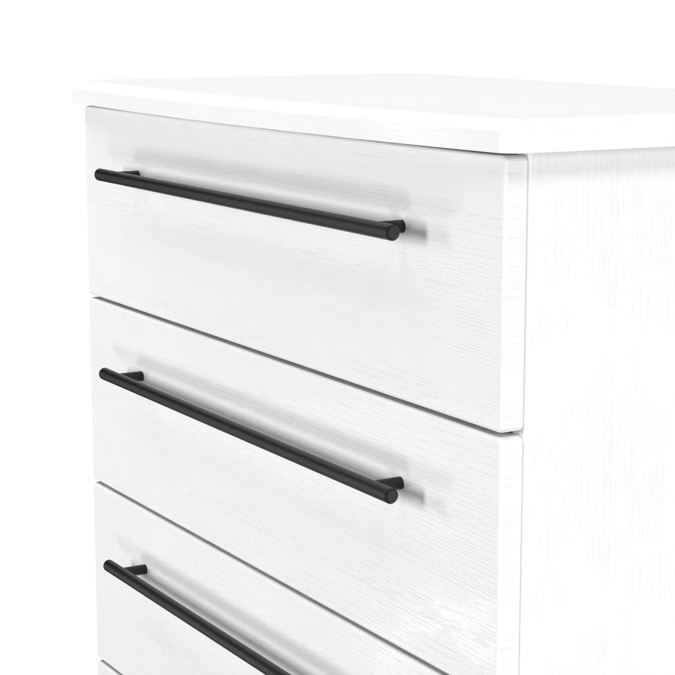 Harrow Ready Assembled 5 Drawer Chest in White Ash - Image 8