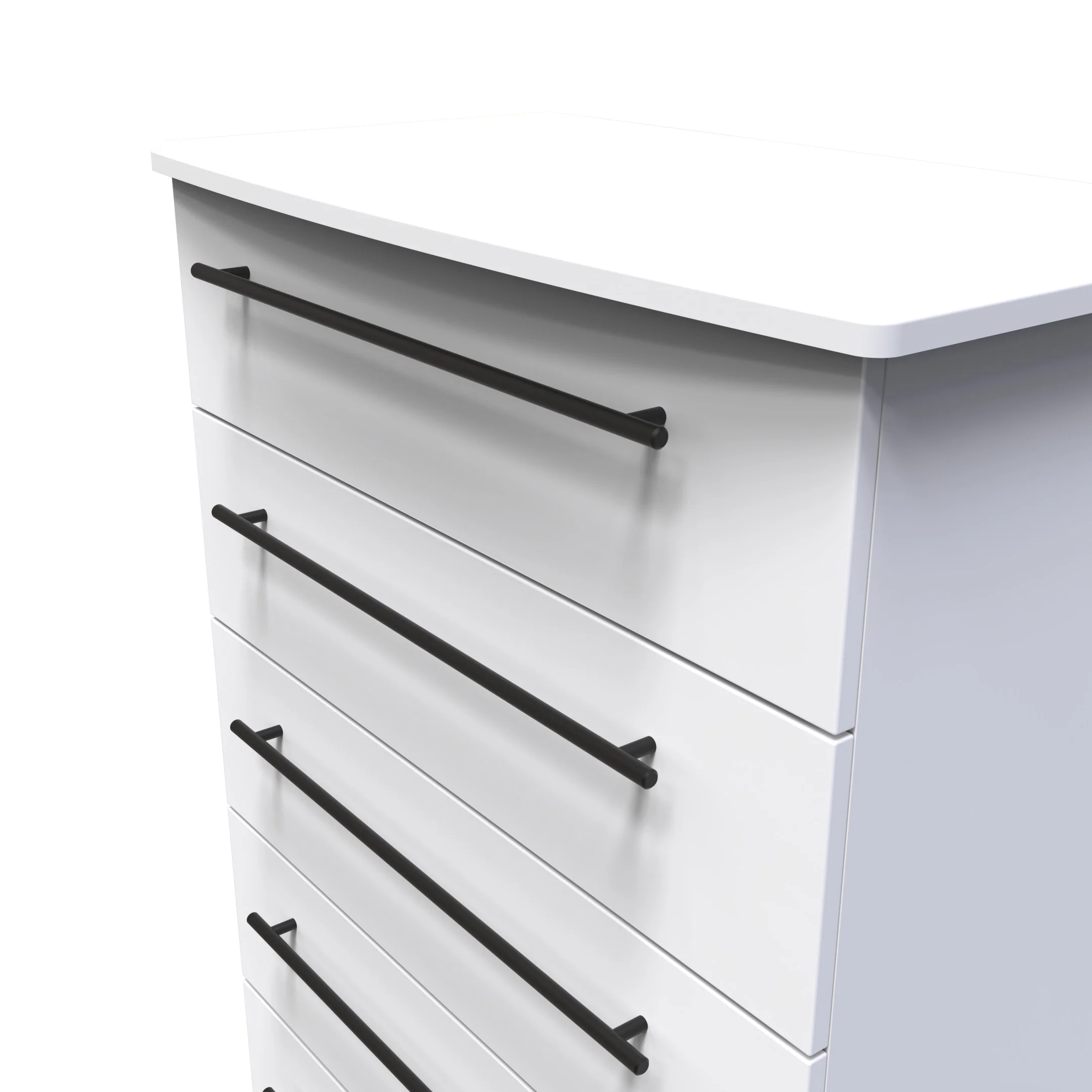 Harrow Ready Assembled 5 Drawer Chest in White Ash - Image 9