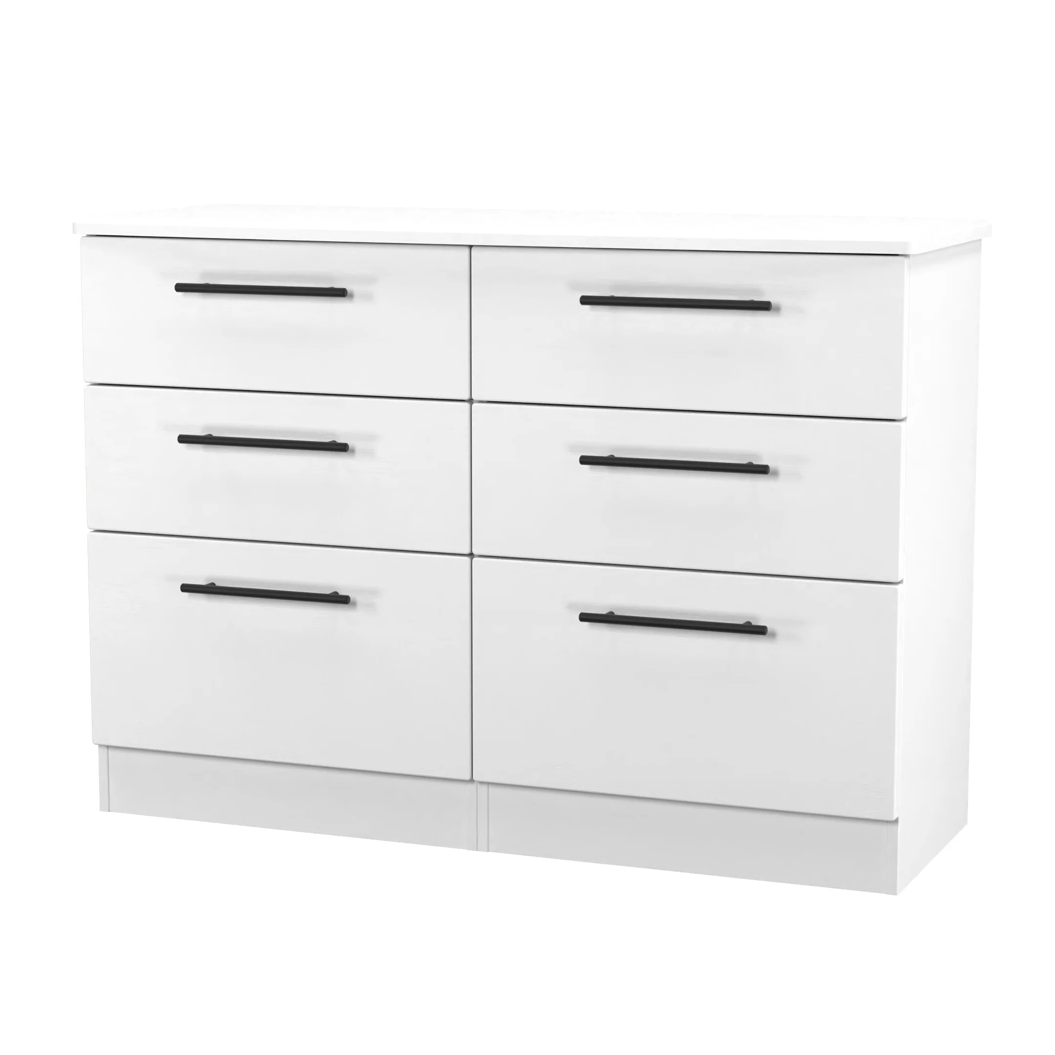 Harrow Ready Assembled 6 Drawer Wide Chest in White Ash - Image 4