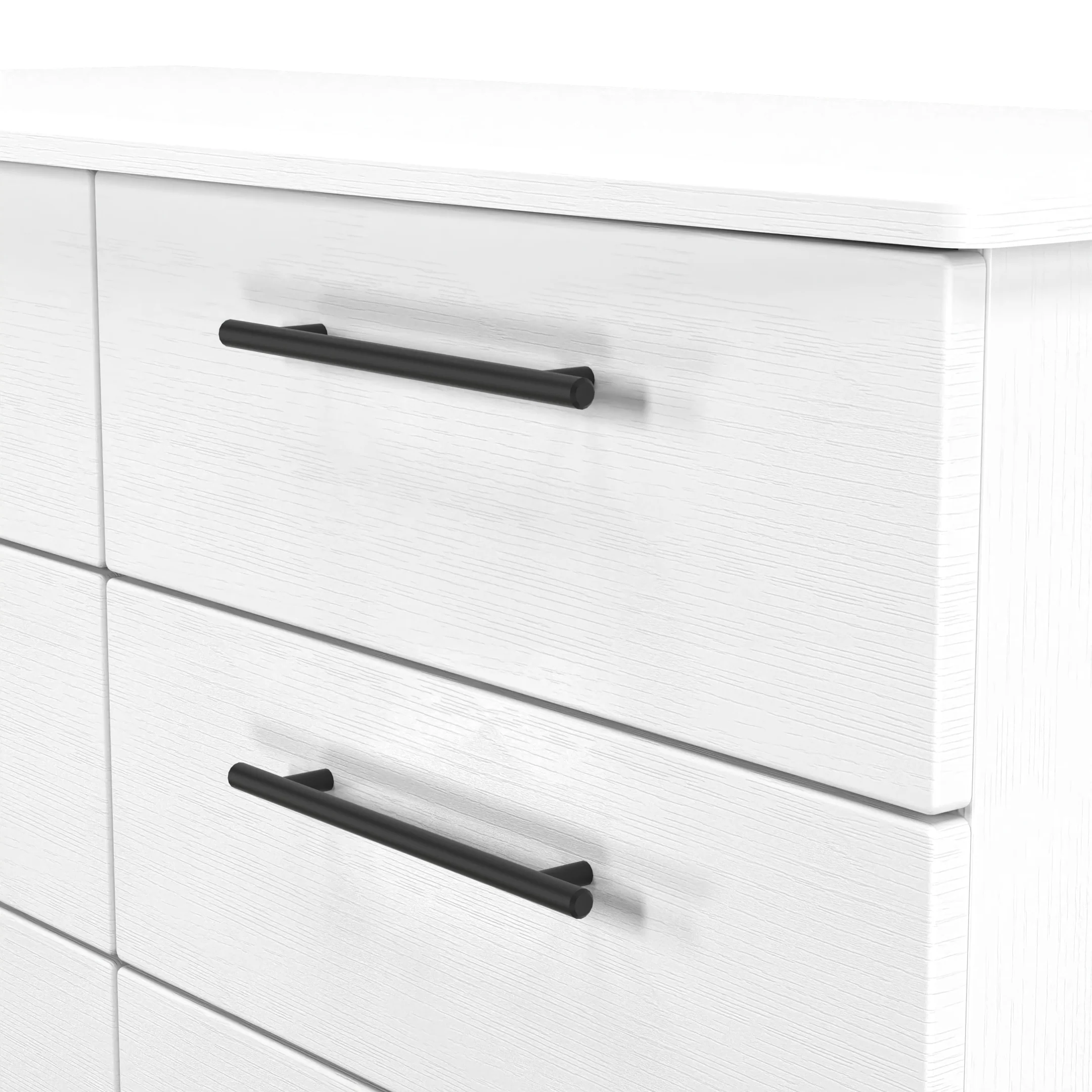 Harrow Ready Assembled 6 Drawer Wide Chest in White Ash - Image 5