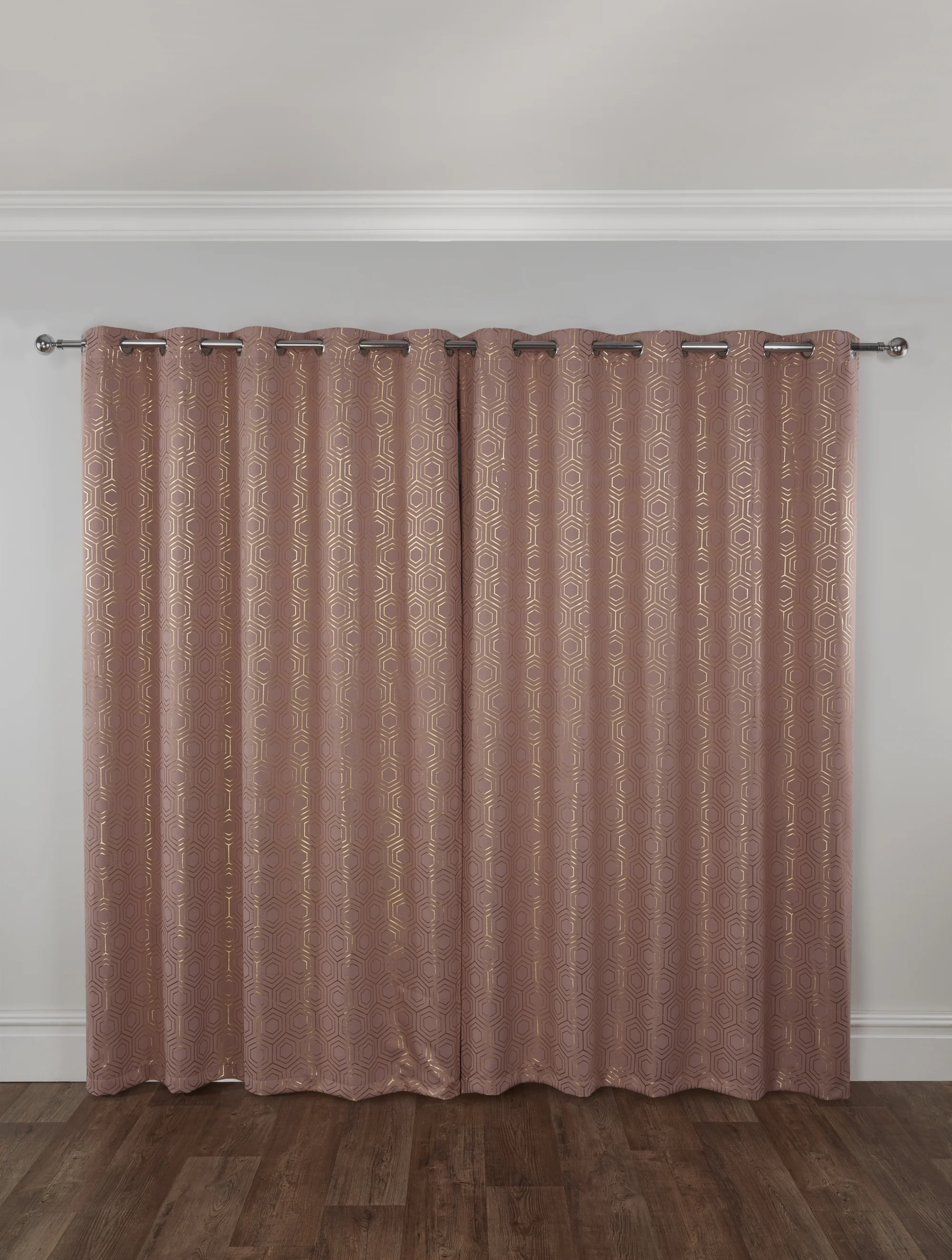 Hartford - Woven Thermal Blackout Eyelet Curtains in Blush Pink - Image 2
