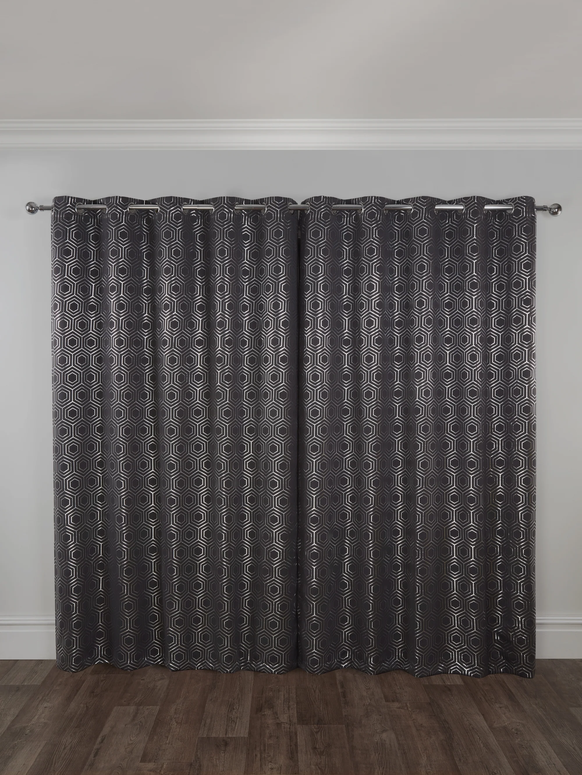 Hartford - Woven Thermal Blackout Eyelet Curtains in Charcoal - Image 2
