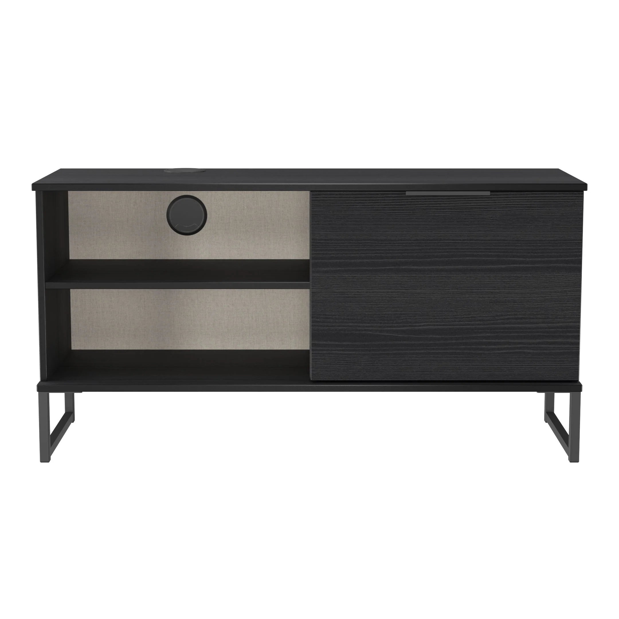 Havana 1 Door Open Shelf TV Unit In Black Ash - Image 2