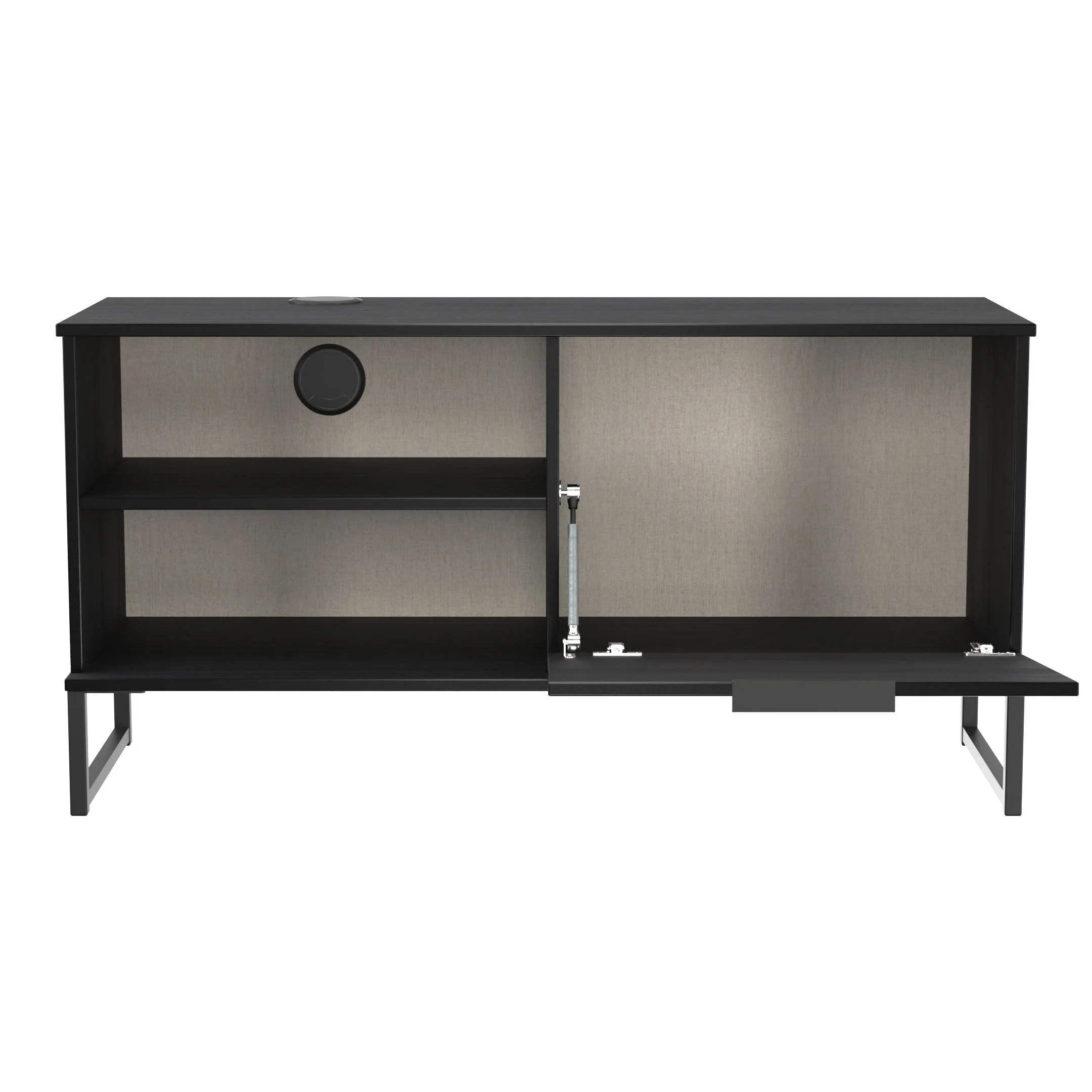 Havana 1 Door Open Shelf TV Unit In Black Ash - Image 6